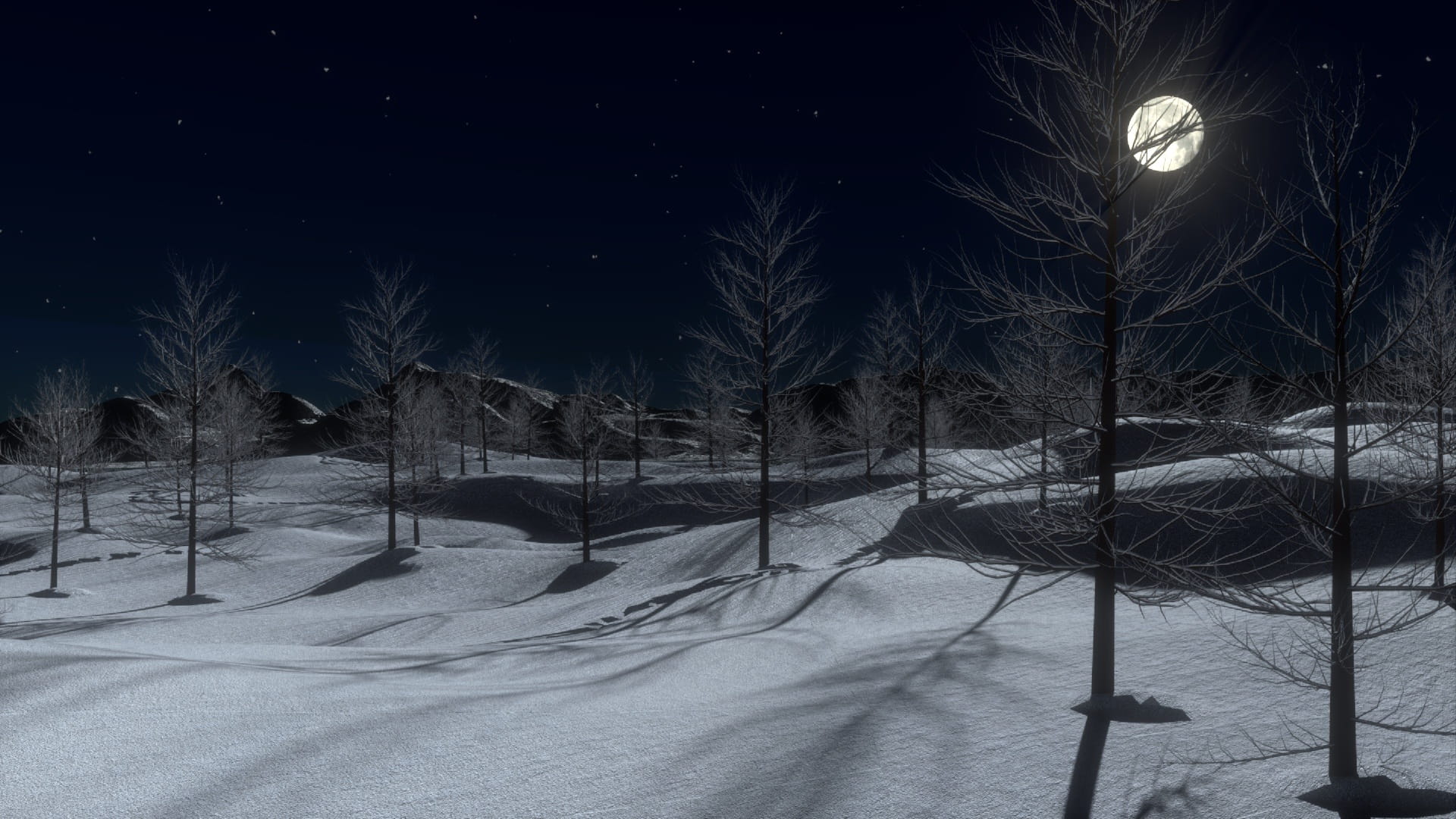 moonlight, land, nature, frost, scene, tree, environment, bare tree, ice, winter, moon, weather, d, holiday, snowcapped mountain, no people, january, withered, HD Wallpaper