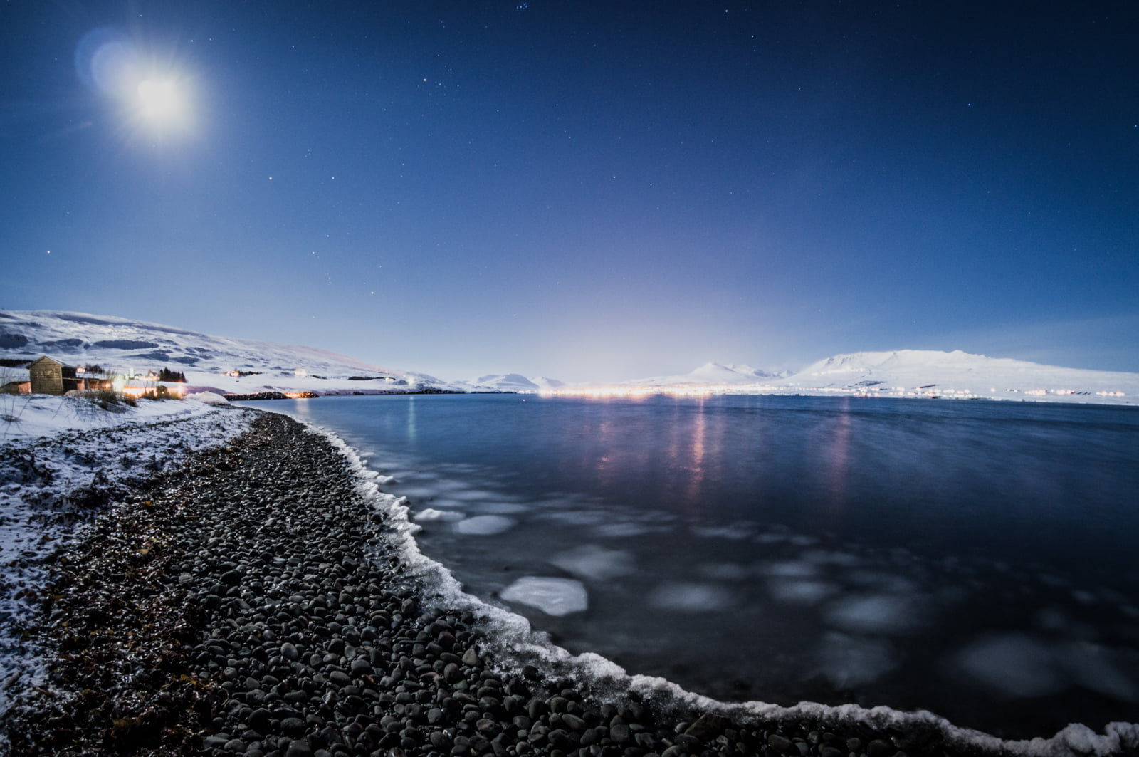 sky, nature, Shore, Winter, Seascape, scenics, cold - Temperature, Commons, ice, Long Exposure, Iceberg, brown, white, mountain, Landscape, night, Rocks, HD Wallpaper