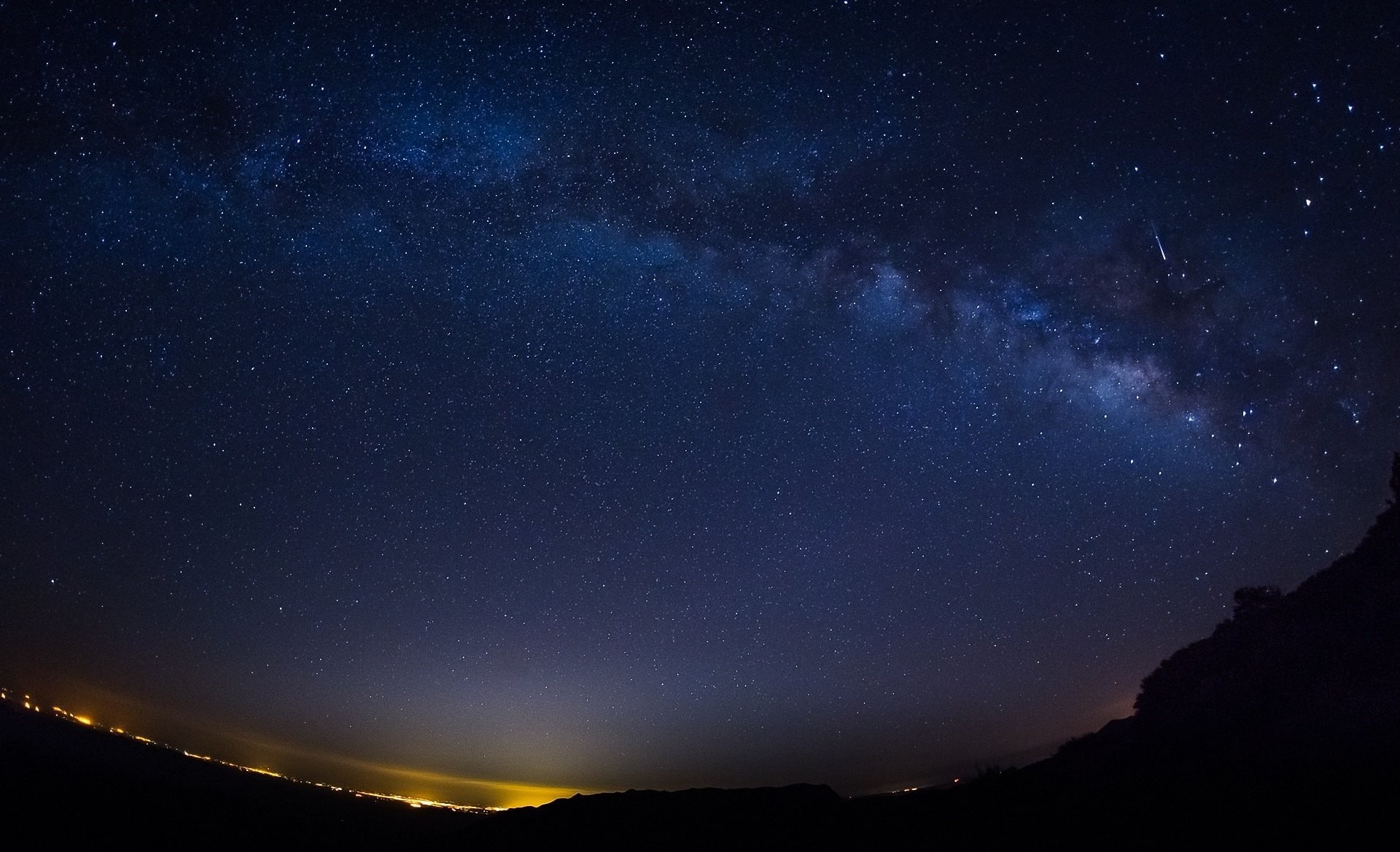 comet, starry night, night, shooting stars, stars, 1080P, landscape, HD Wallpaper