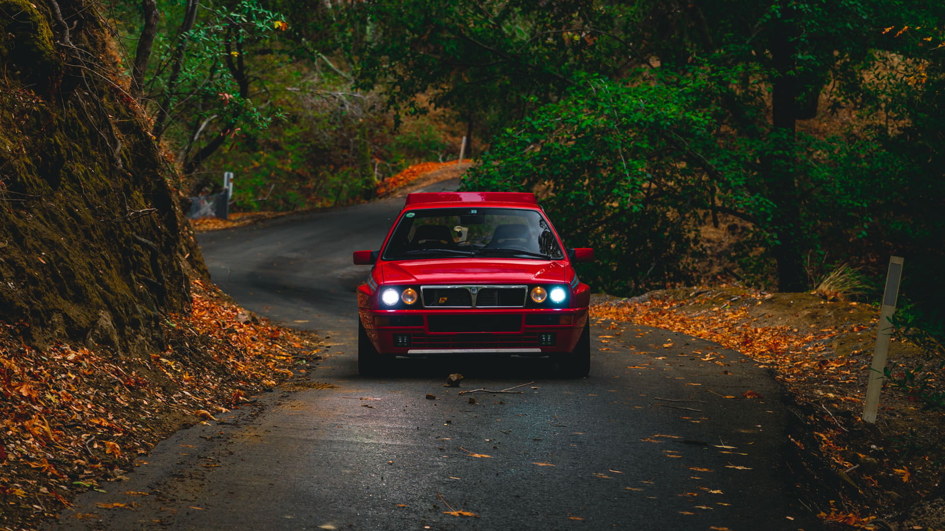 Lancia Delta Integrale, Rally, italian cars, 1080P, red cars, HD Wallpaper