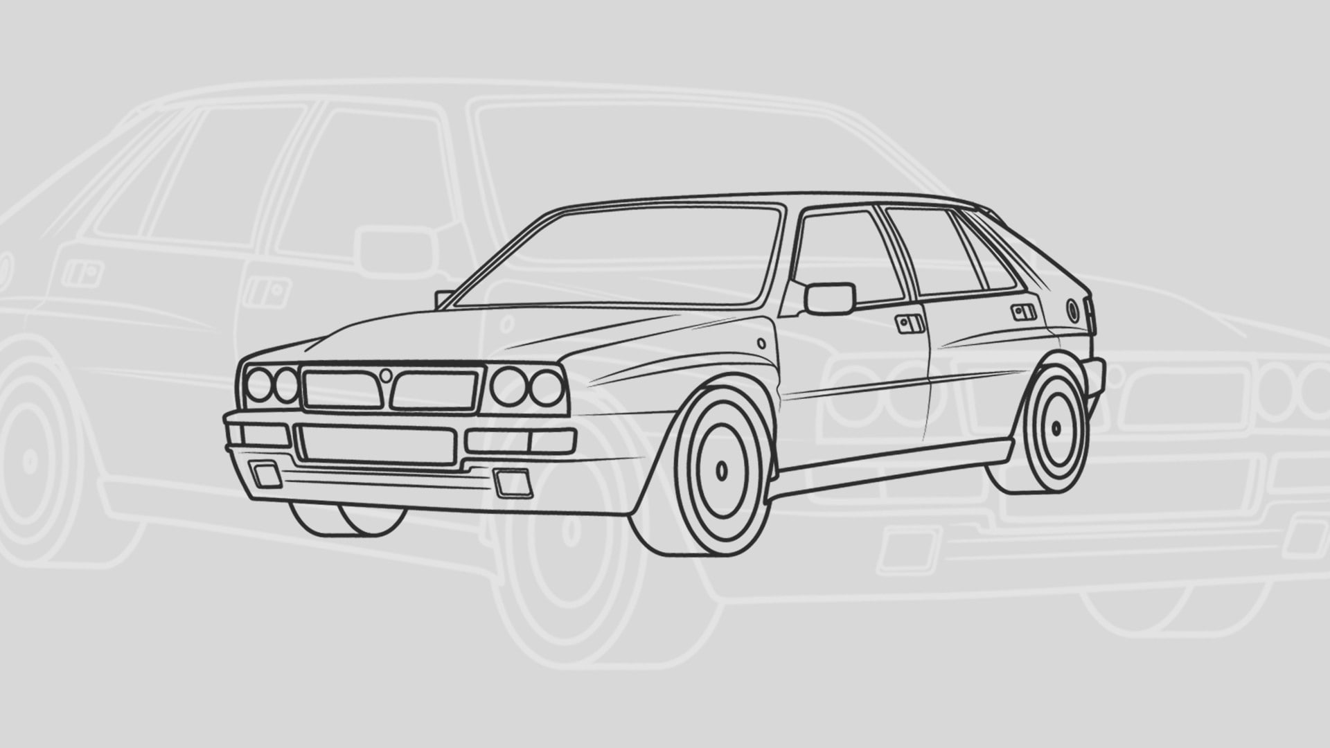 vector, Rally, car, illusions, rally cars, Lancia Delta, 1080P, minimalism, HD Wallpaper