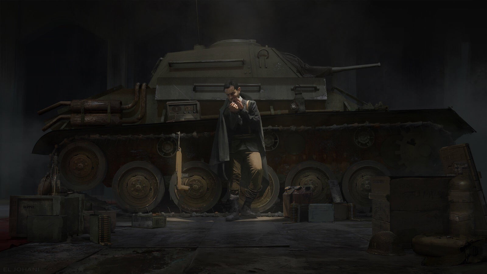 tank, digital, young men, weapon, abandoned, real people, lifestyles, hangar, battle, mid adult, indoors, architecture, one person, T-80, 720P, HD Wallpaper