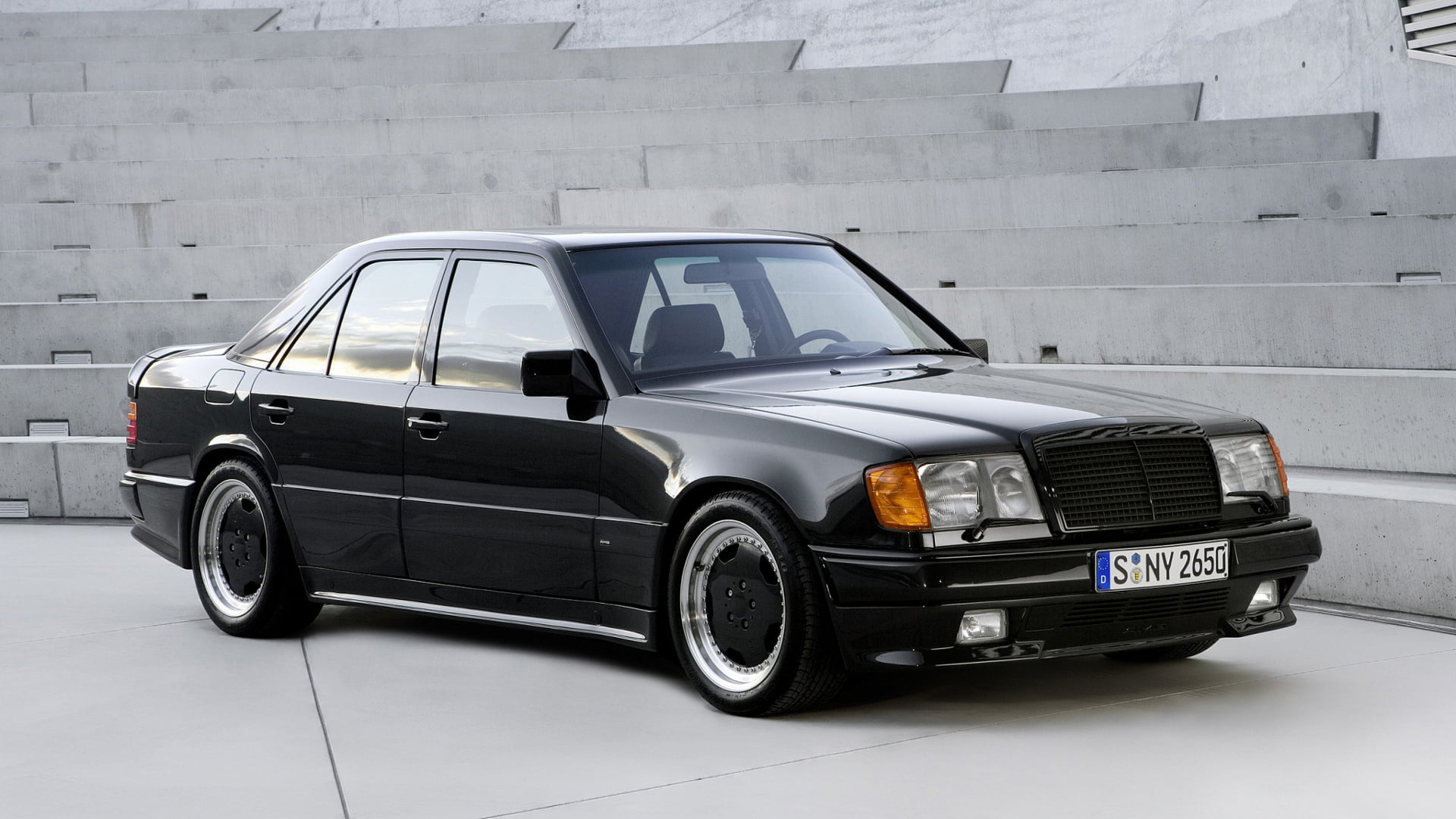black cars, 80s cars, 1080P, Mercedes-AMG, AMG Hammer, car, HD Wallpaper