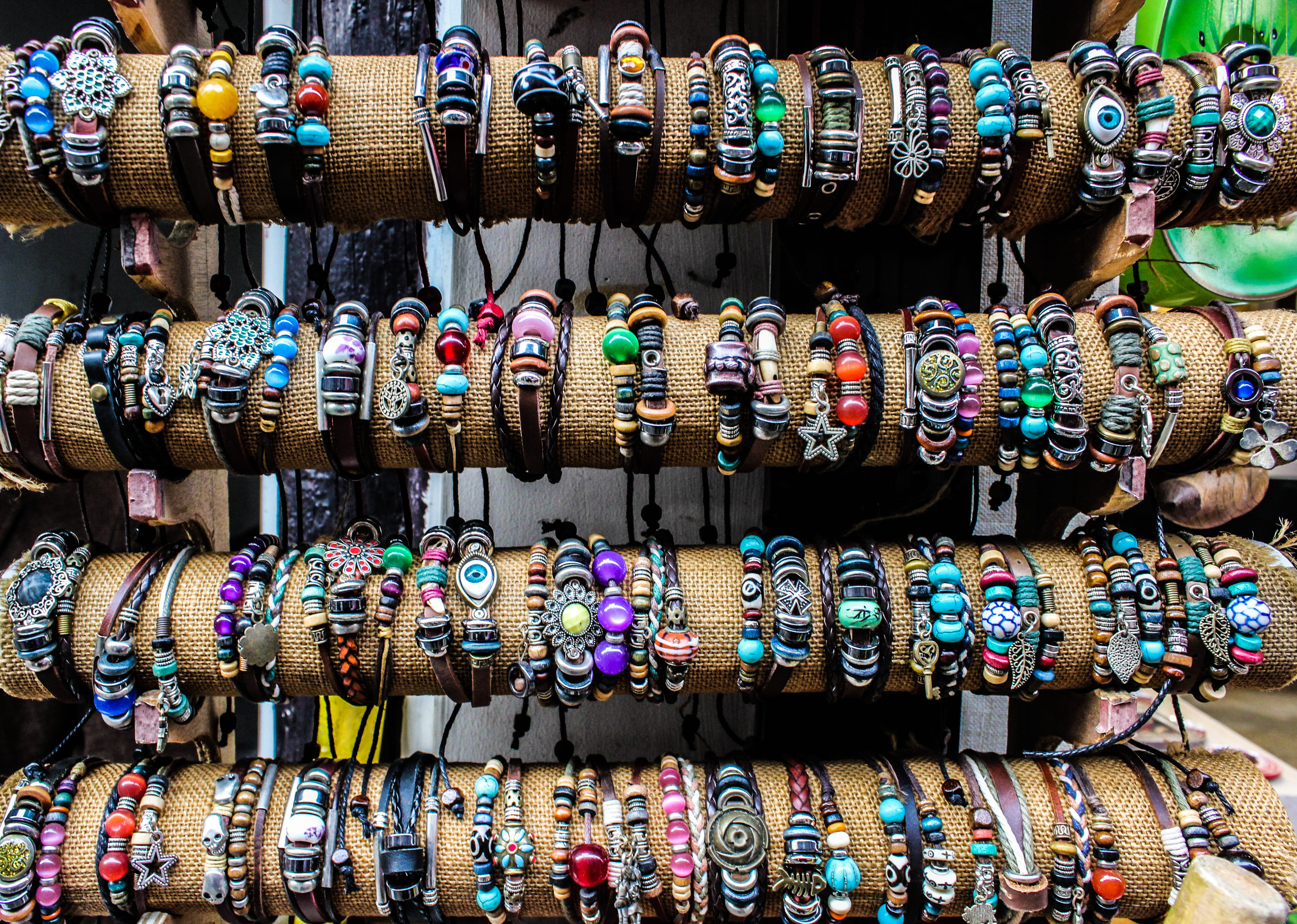 foreign, side by side, choice, eastern, backgrounds, multi colored, in a row, arrangement, 4K, pattern, hanging, large group of objects, for sale, retail display, HD Wallpaper