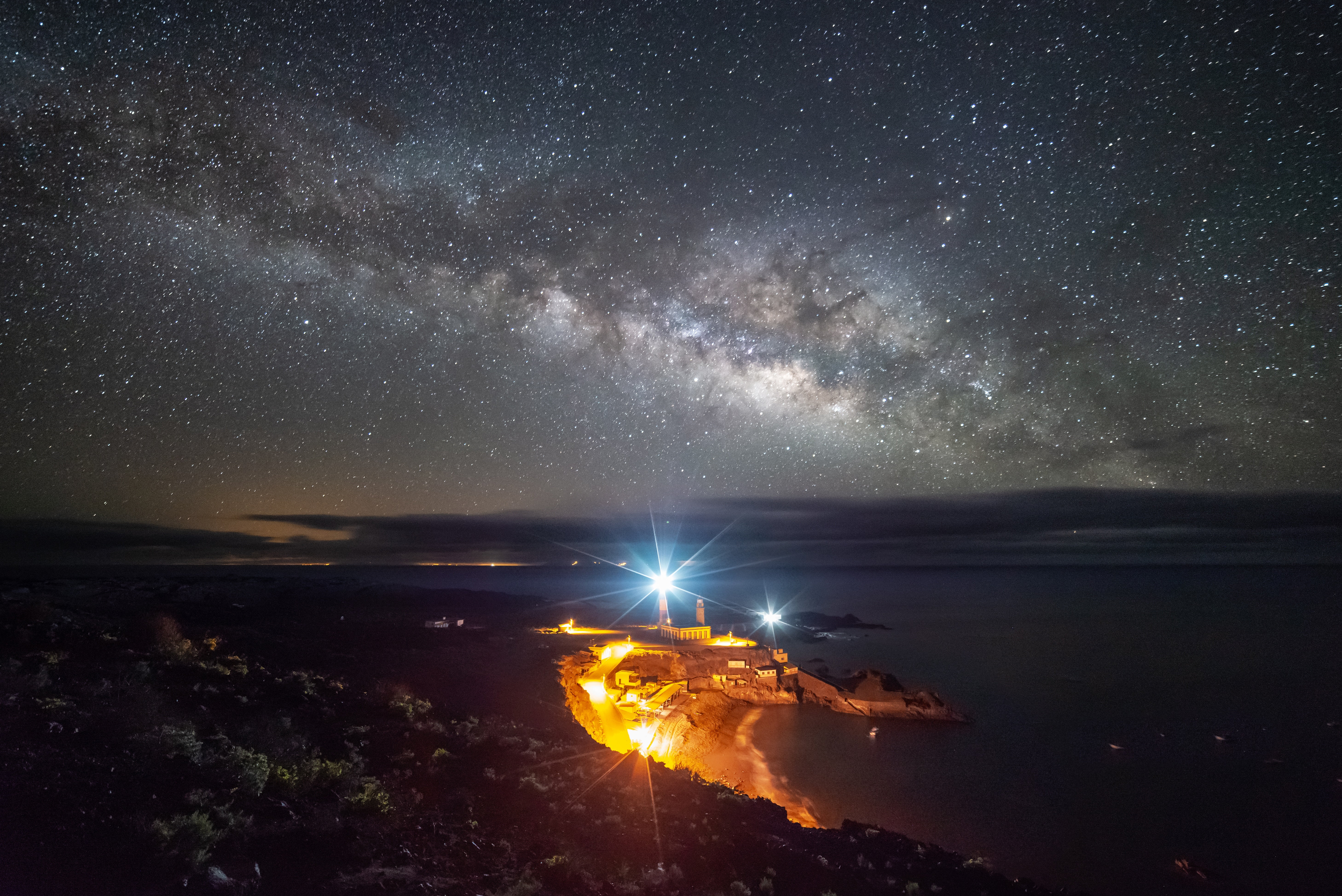 sky, galaxy, night, la palma, constellation, science, illuminated, lighting, 5K, long exposure, space and astronomy, spain, scenics - nature, milky way, HD Wallpaper