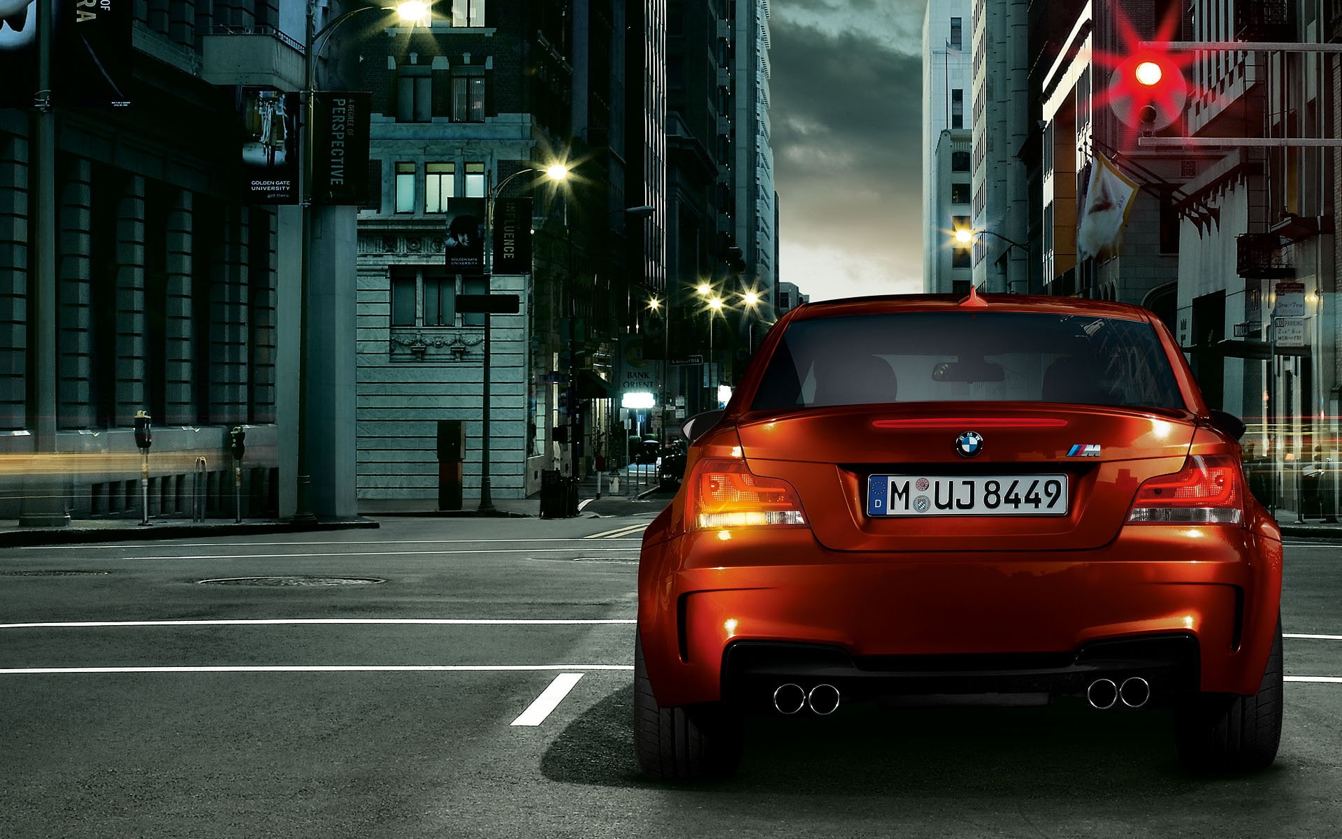 1080P, city, street, vehicle, lights, car, red cars, BMW, BMW M1 Coupe, HD Wallpaper