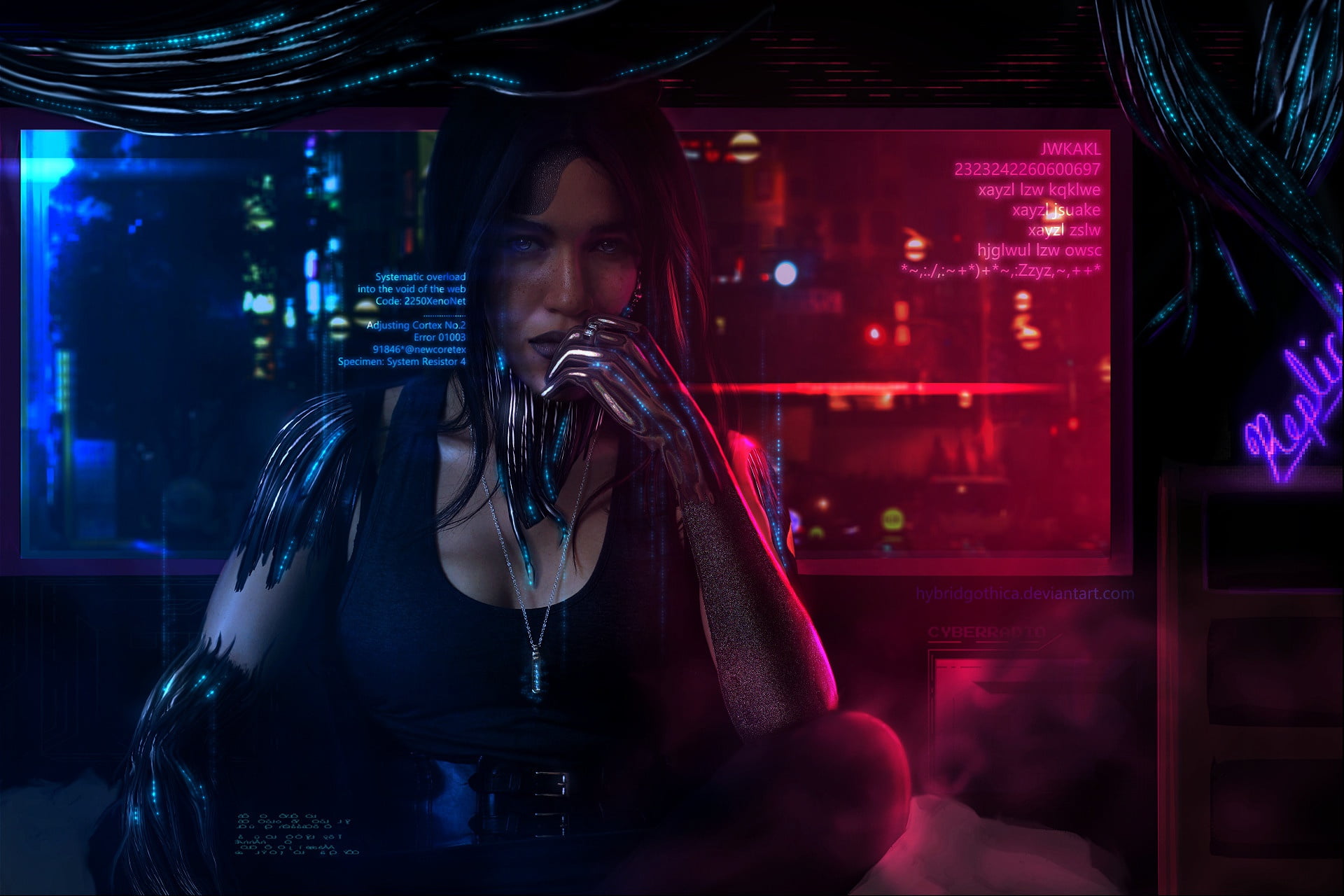 Art, Science Fiction, Tansie Stephens, Cyberpunk, Girl, System Resistor, Fiction, Cyborg, Future, Fantasy, Wire, Synthetic, 1080P, by Tansie Stephens, HD Wallpaper
