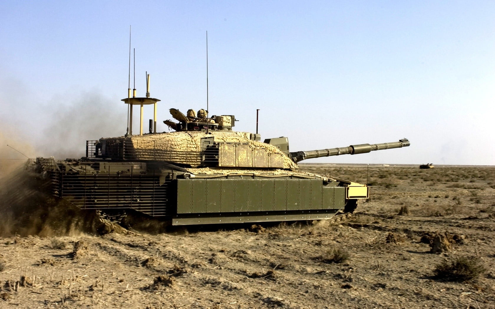 vehicle, Challenger 2, conflict, arid climate, artillery, military, armed forces, green, outdoors, 720P, land, no people, nature, tank, metal, machinery, HD Wallpaper