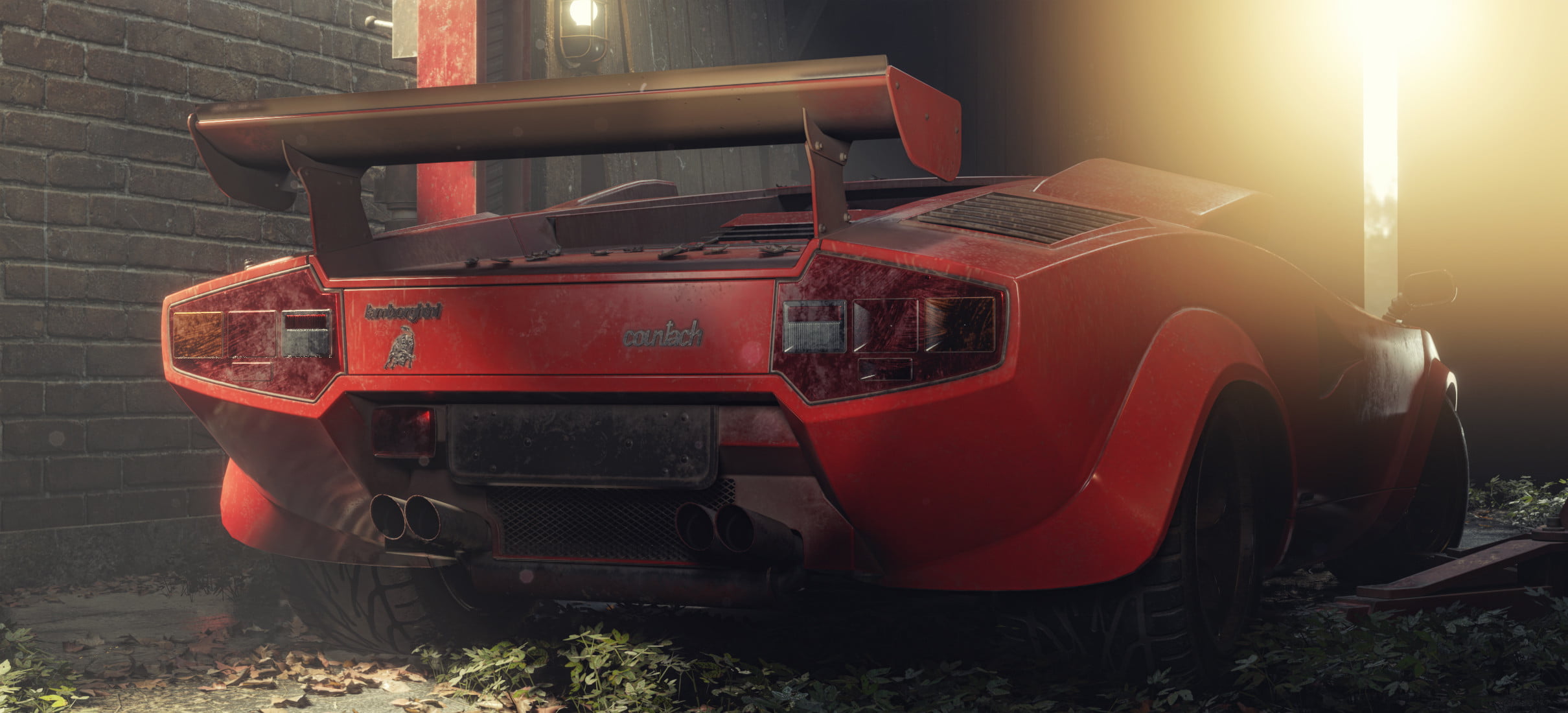 Lamborghini Countach, car, 1080P, vehicle, digital art, Pavel Golubev, Lamborghini, red cars, HD Wallpaper