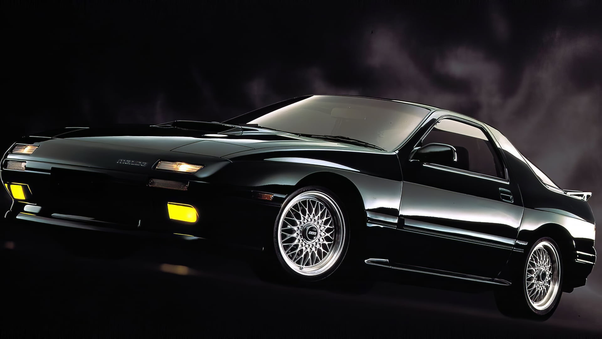 Headlights, Mazda RX-7, BBS, 1080P, 80s cars, HD Wallpaper
