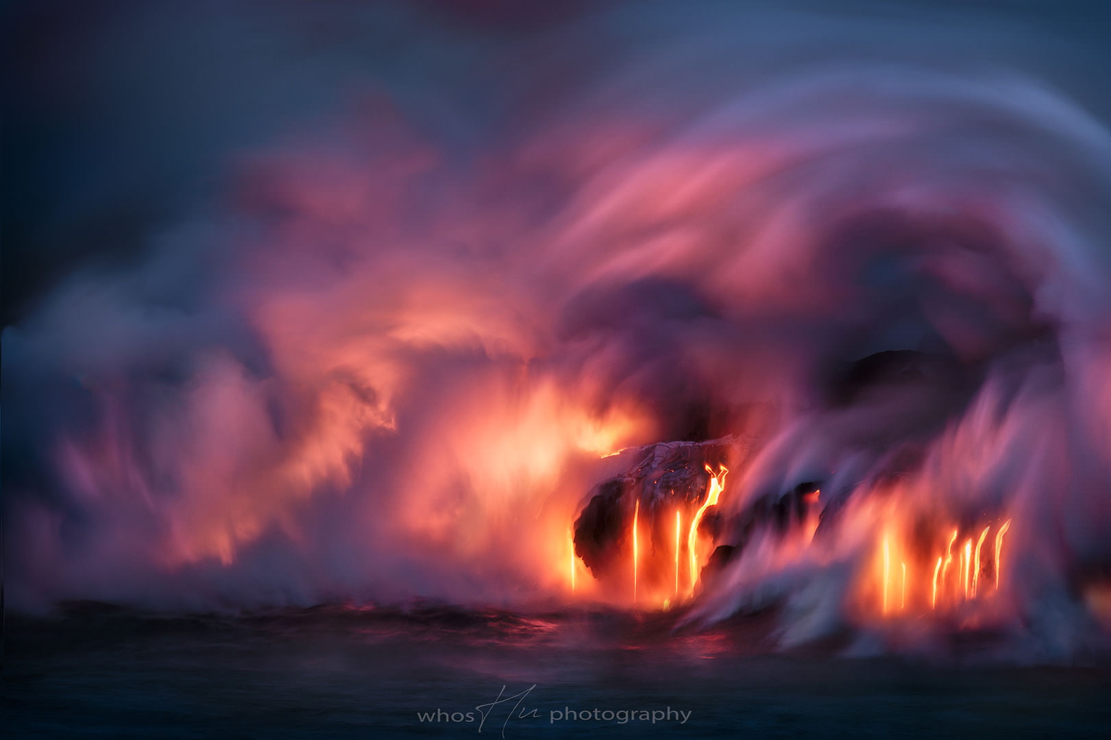 lava, rock, 720P, clouds, Big Island, sea, Hawaii, long exposure, HD Wallpaper