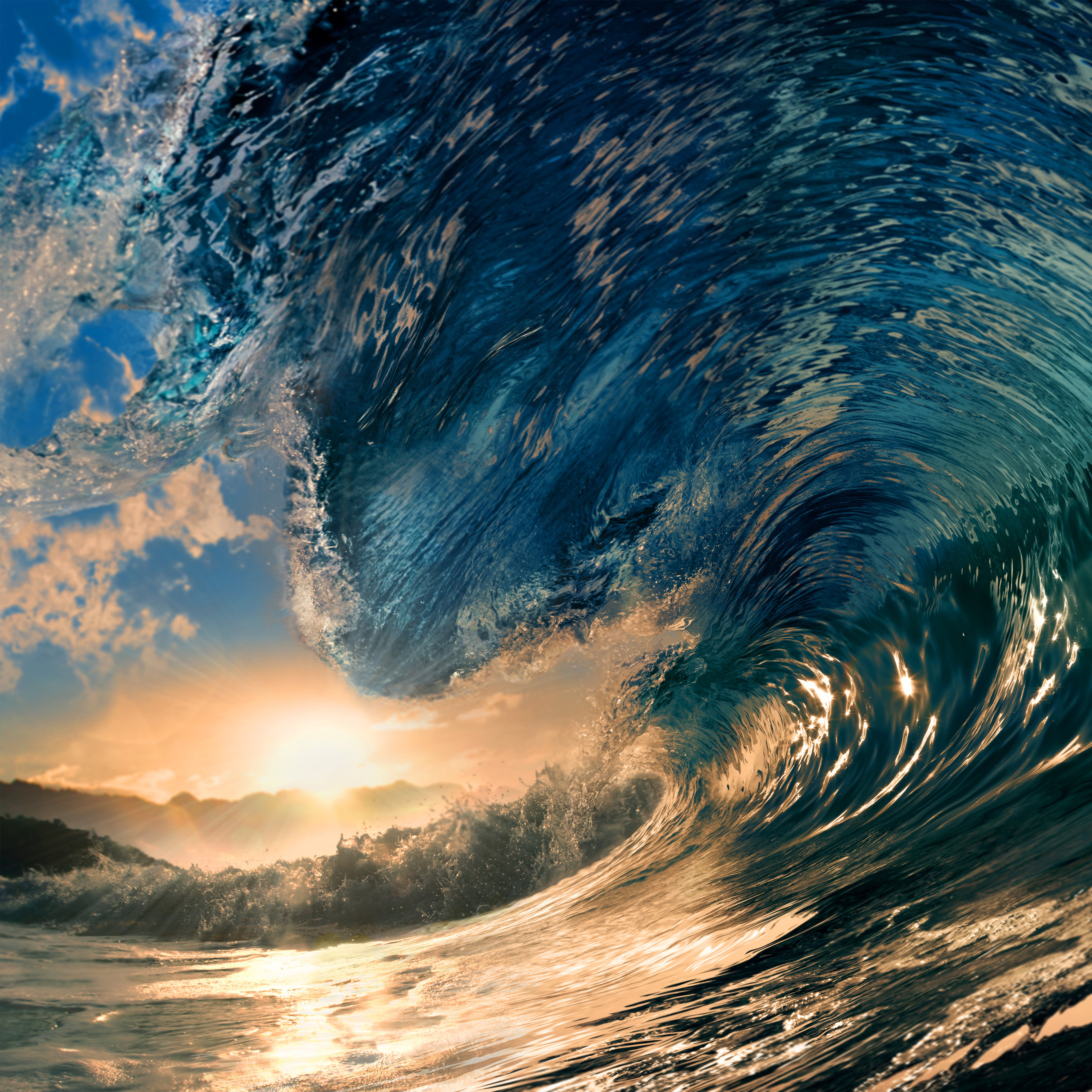 waves, surfing, reflection, wave, tranquility, pipeline Wave, tropical Climate, beauty In Nature, the ocean, sunlight, blue, pacific Ocean, sea, surf, sun, Phone HD Wallpaper