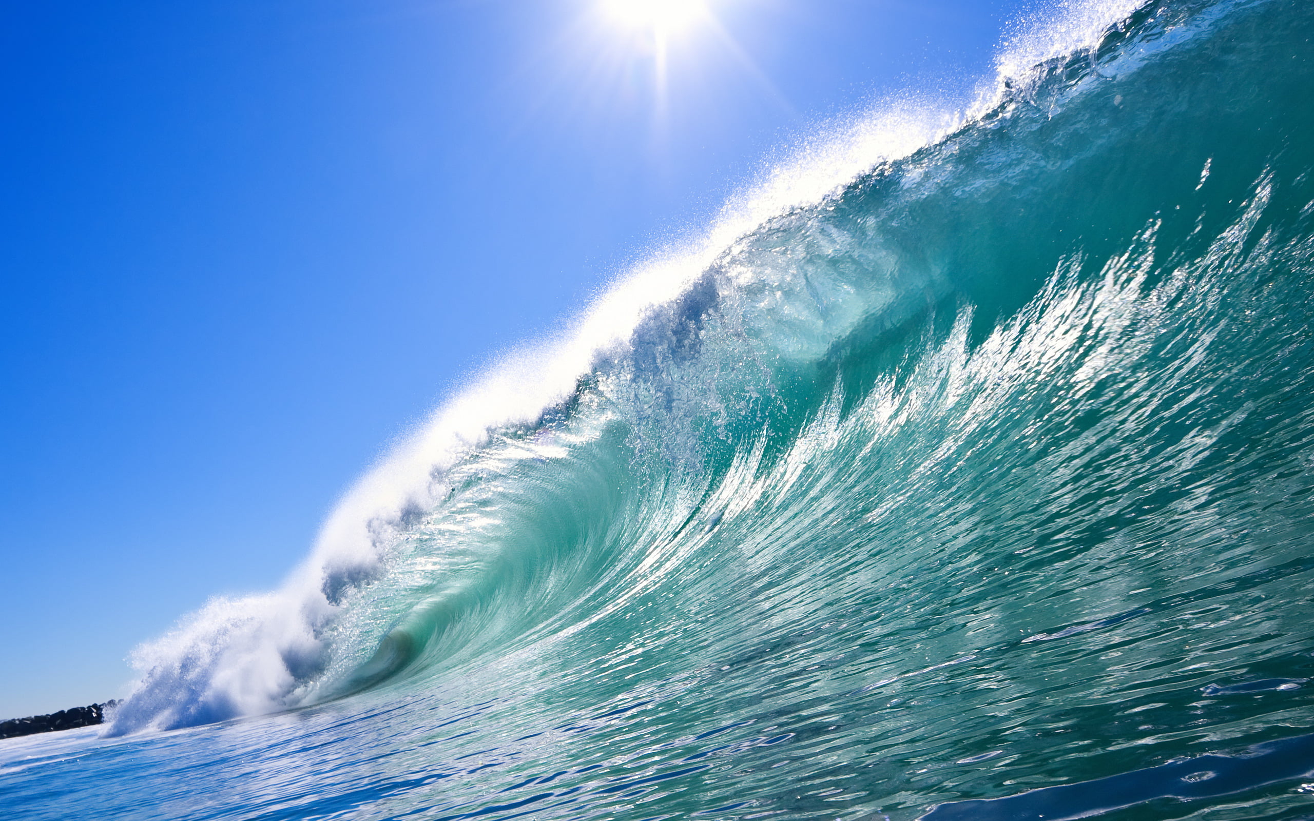 nature, speed, travel, motion, coastline, action, spraying, scenics - nature, pipeline Wave, no People, 2K, sunlight, white, pacific Ocean, wind, landscapes, HD Wallpaper