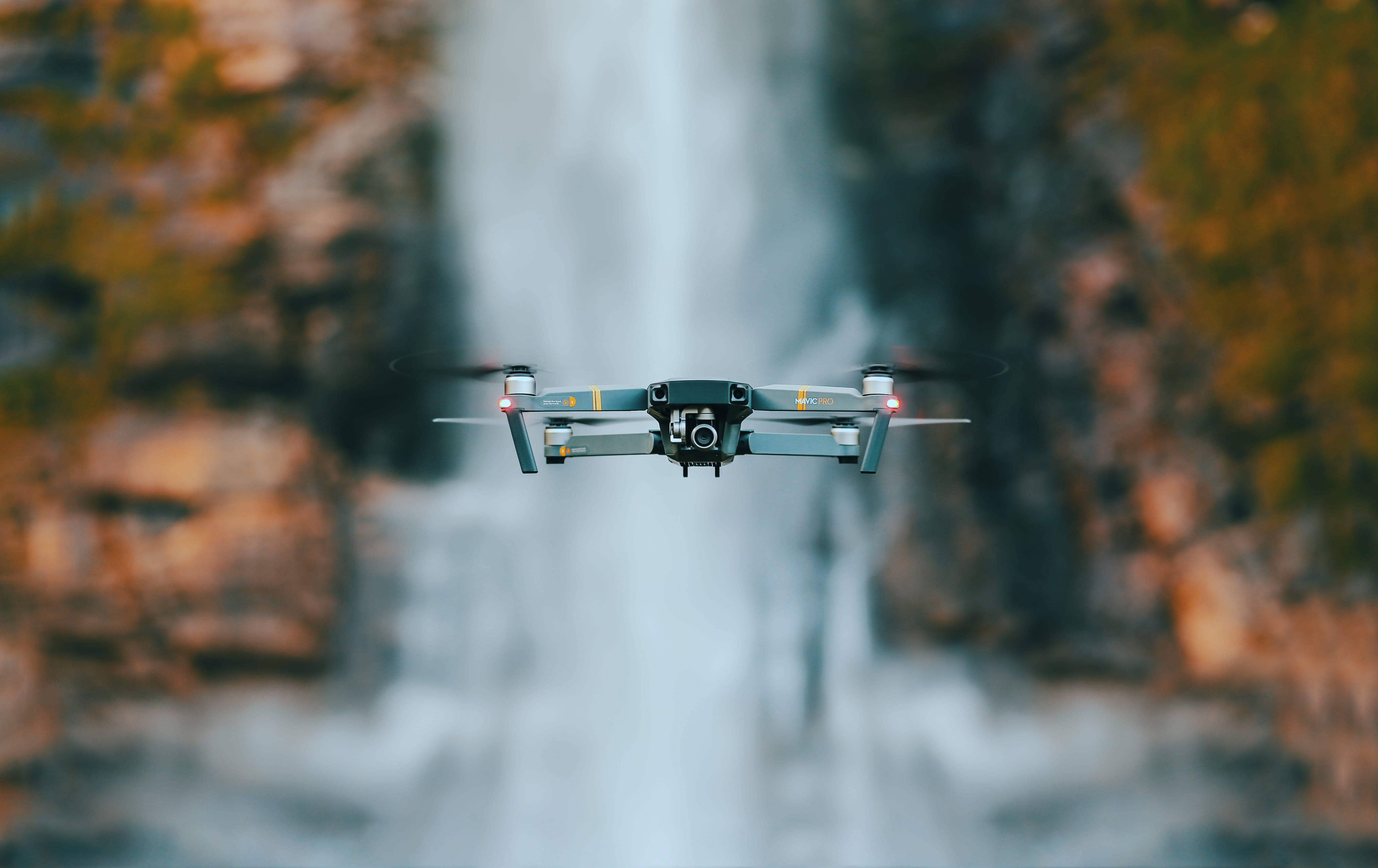 selective, mavic, flying drone, flying, nature, cliff, sky, clif, transportation, focus, waterfall blur, no People, outdoors, copter, waterfall, tech, propeller, HD Wallpaper