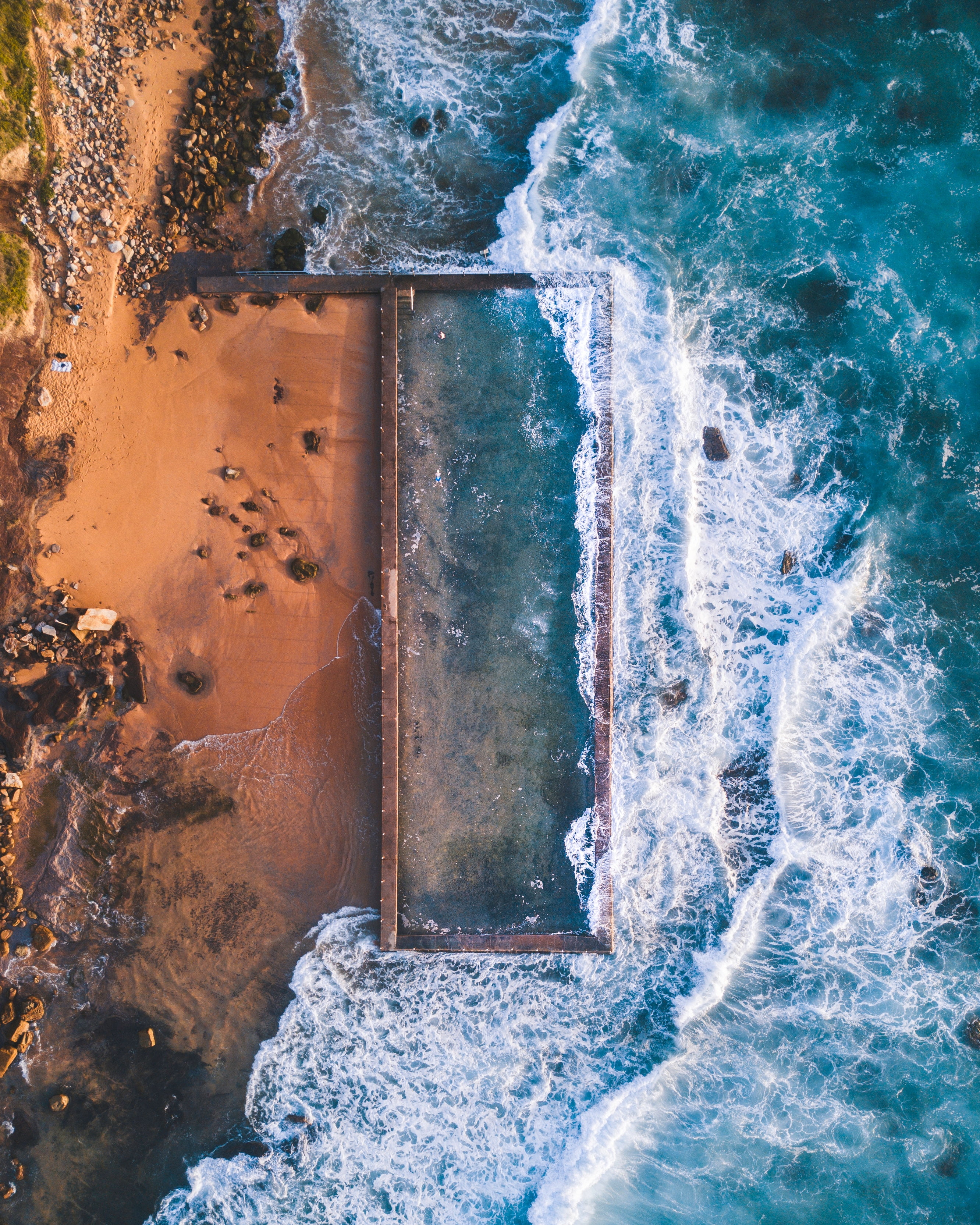 sport, high angle view, power, power in nature, breaking, outdoors, scenics - nature, nature, beach, sea, splashing, aquatic sport, flowing water, 2K, Phone HD Wallpaper