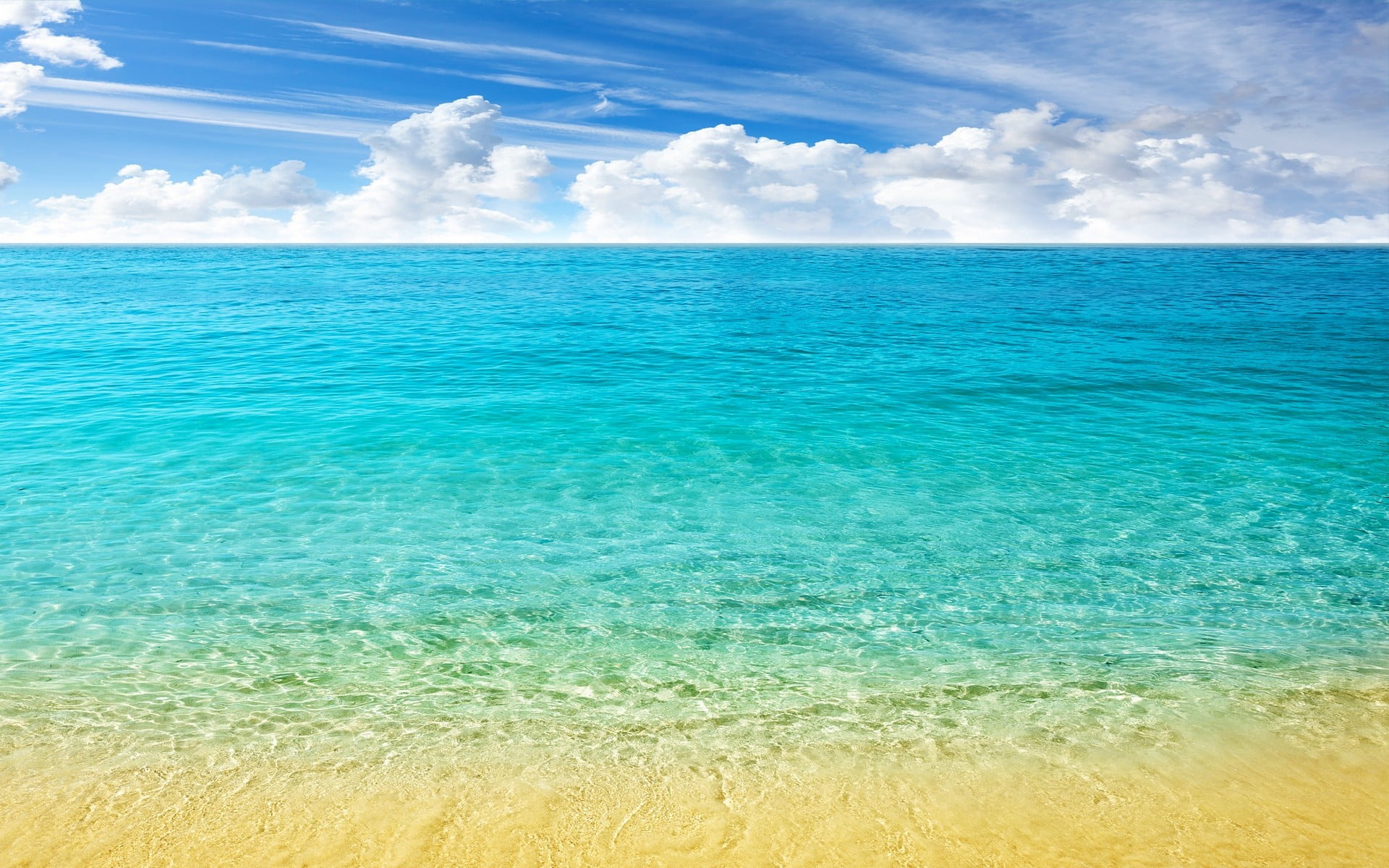 turquoise colored, tropical, day, cloud - sky, turquoise, outdoors, blue, shallow, sea, beauty in nature, tranquil scene, idyllic, sky, horizon over water, HD Wallpaper
