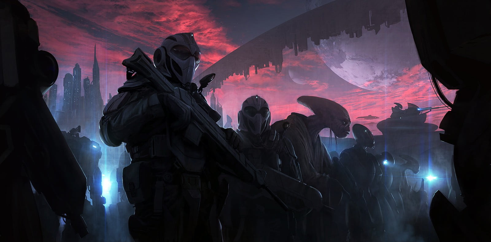 history, the past, aggression, Andree Wallin, statue, event, government, low angle view, digital art, futuristic, sculpture, science fiction, soldiers, HD Wallpaper
