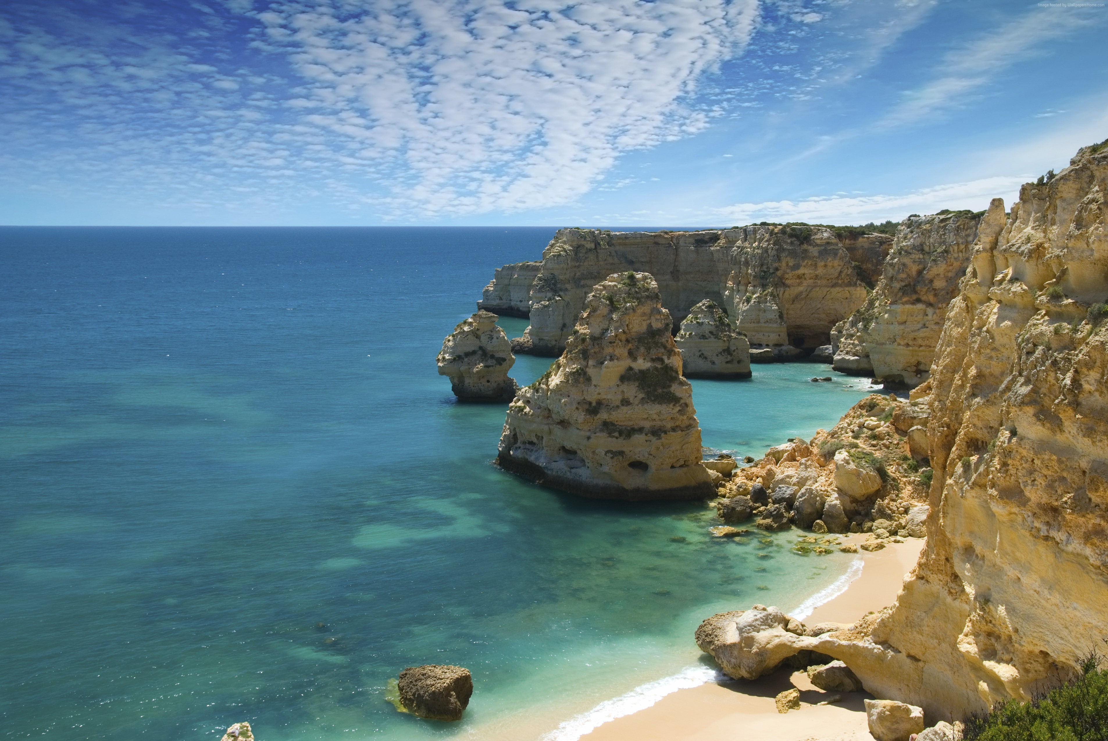 Travellers Choice Awards 2016, Carvoeiro, Best beaches of 2016, Marinha, 2K, Portugal, HD Wallpaper