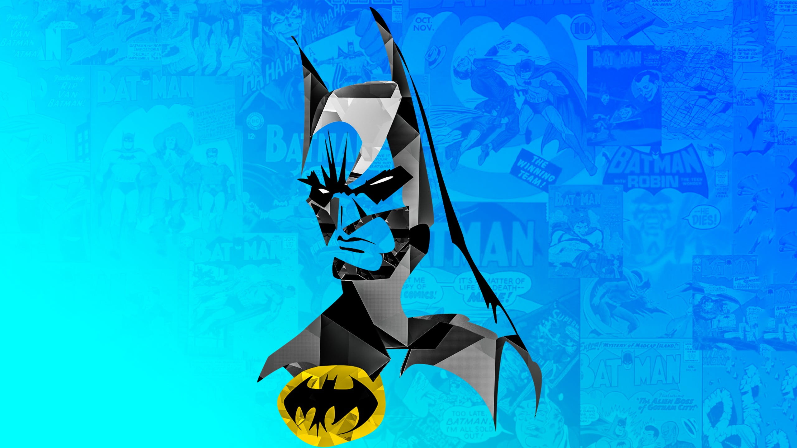 Batman: Arkham City, art and craft, 2K, blue, turquoise colored, paper, wall - building feature, sea, DC Comics, close-up, indoors, no people, water, human representation, HD Wallpaper