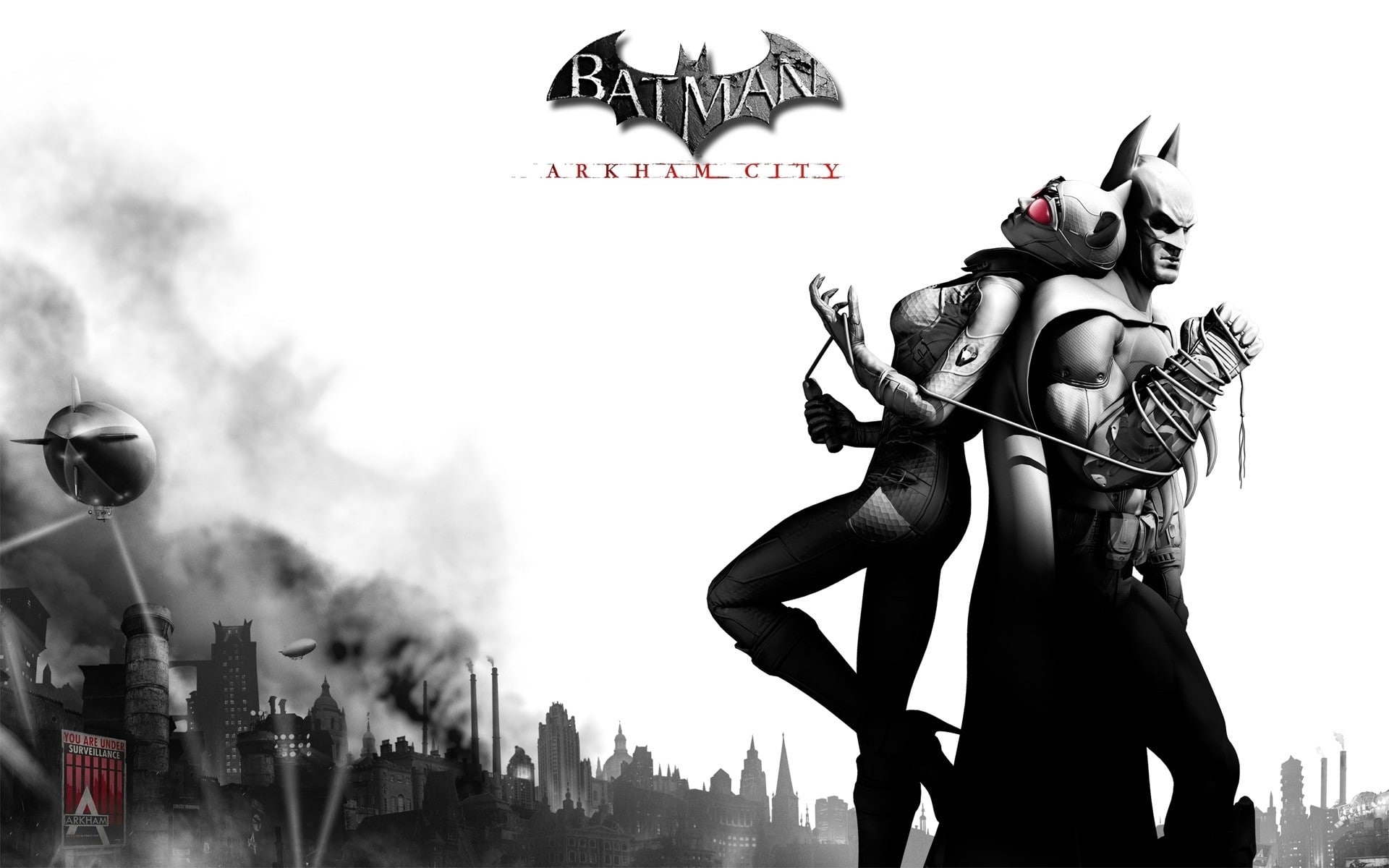 male likeness, text, sky, representation, people, day, city, women, architecture, Catwoman, Batman, female likeness, art and craft, western script, creativity, HD Wallpaper
