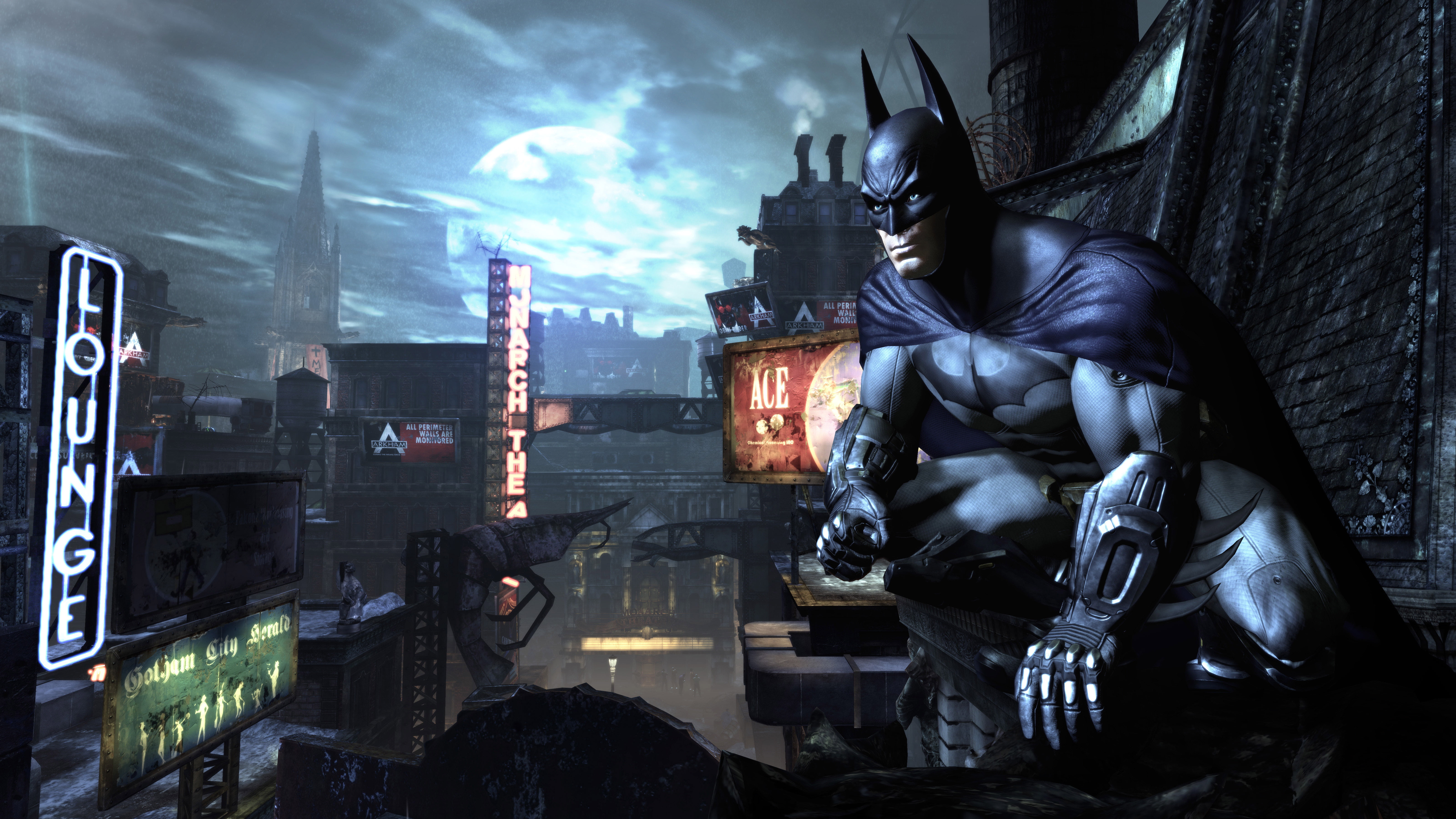 cloud - sky, Batman, representation, digital art, place of worship, Batman: Arkham City, nature, built structure, city, sculpture, outdoors, HD Wallpaper