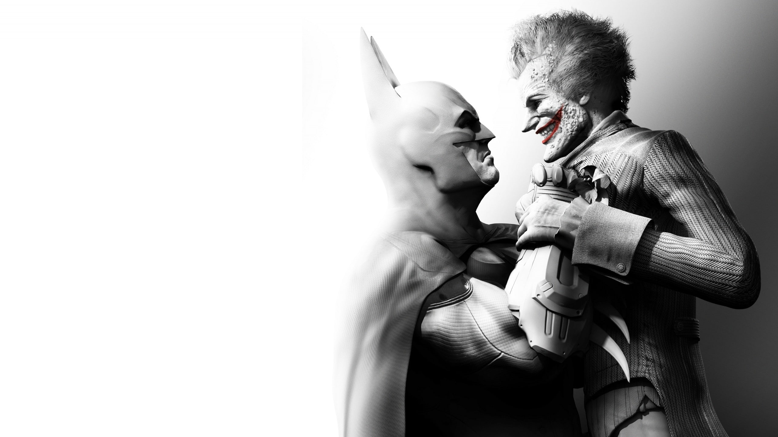 video games, standing, studio shot, waist up, copy space, cigarette, smoking issues, indoors, people, men, holding, males, Joker, weapon, Batman: Arkham City, HD Wallpaper
