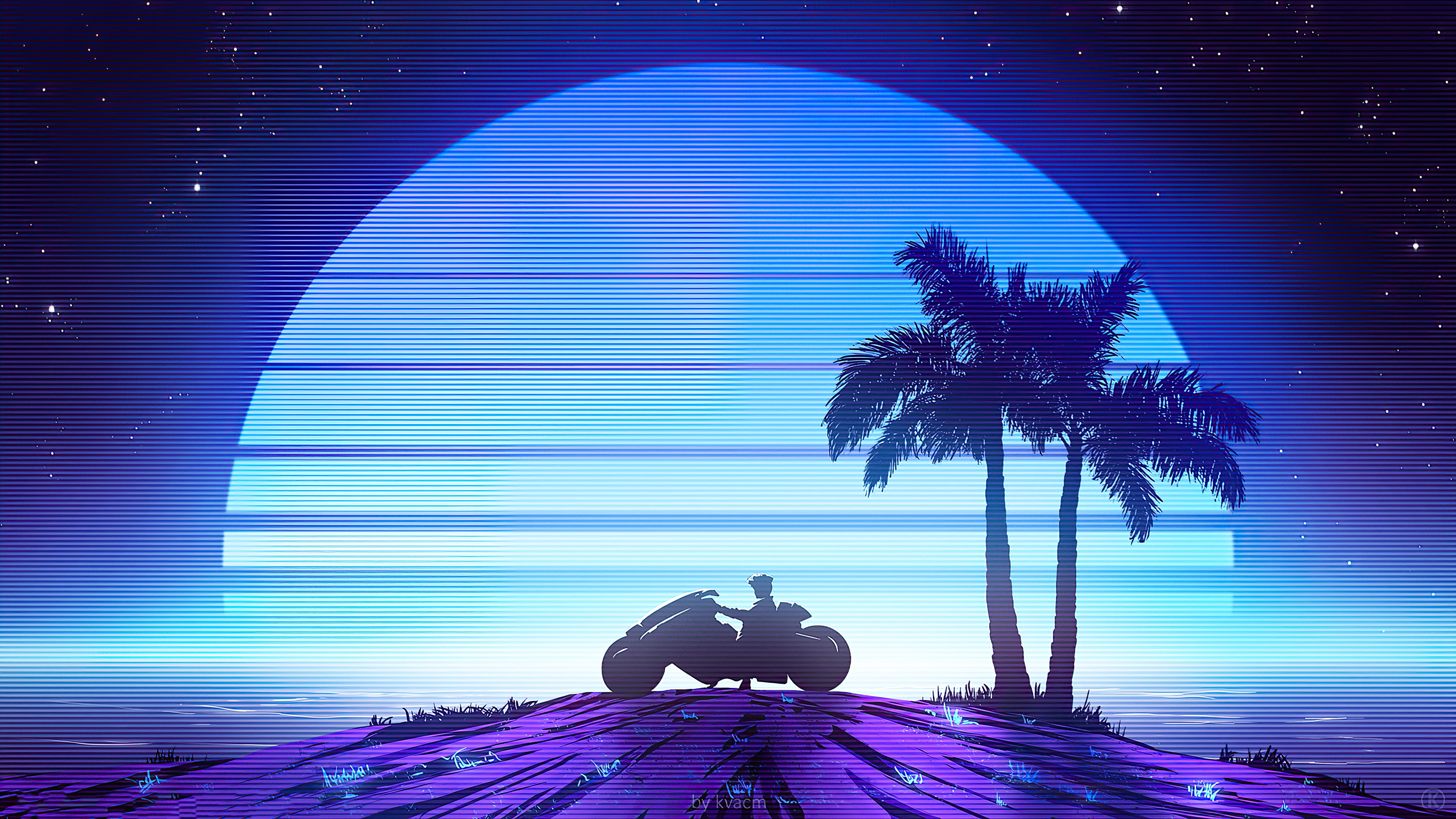 4K, Retrowave, synthwave, neon, HD Wallpaper