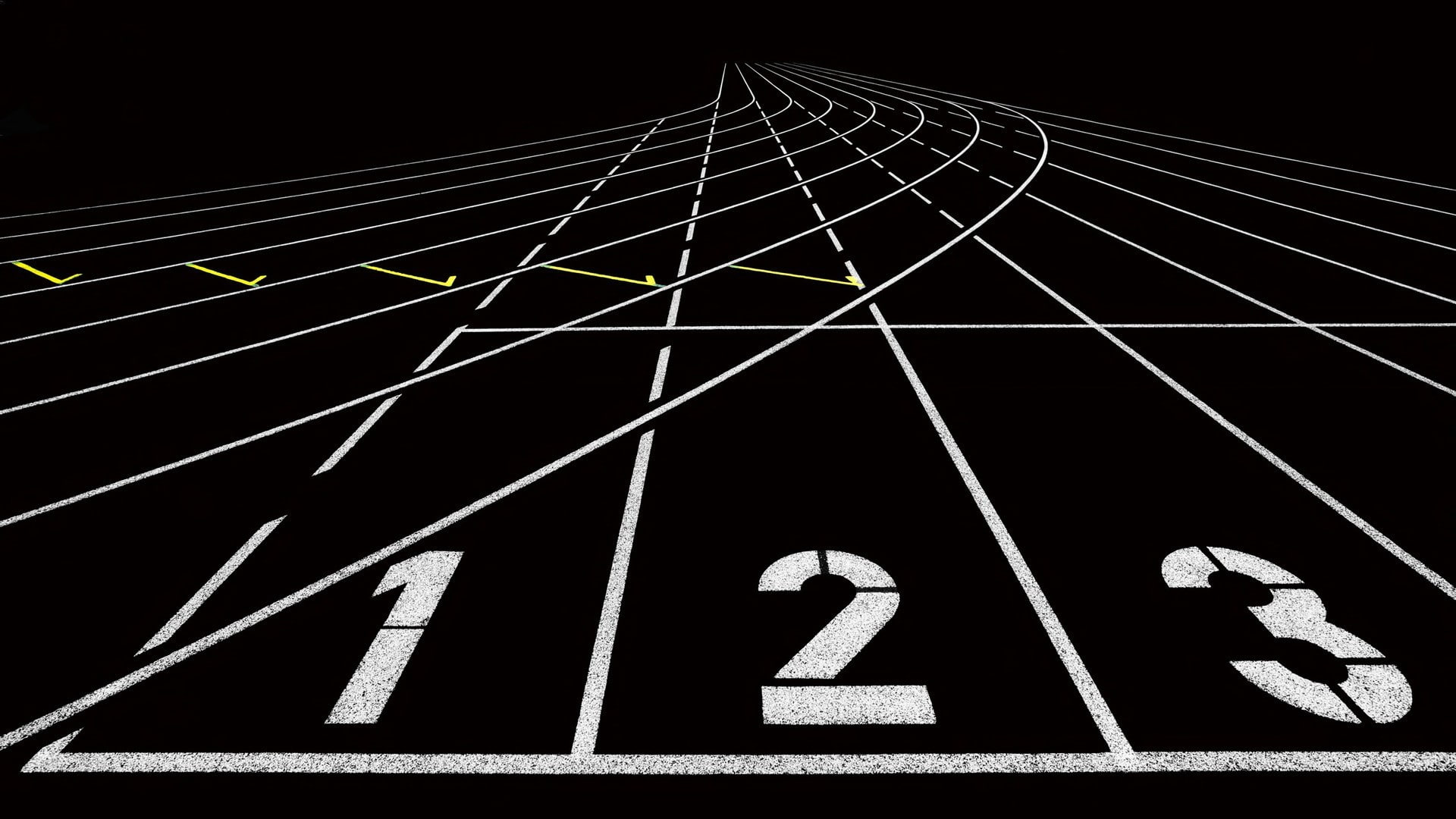 competition, race tracks, black background, white color, in a row, outdoors, road marking, transportation, communication, sign, number, line, 1080P, night, HD Wallpaper