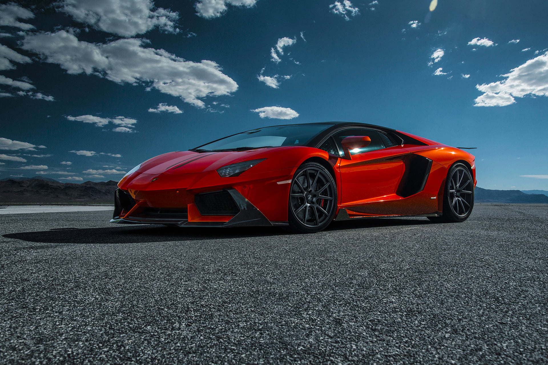 outdoors, personal land vehicle, performance Car, red, sky, blue, road trip, transportation, 1080P, status Car, land Vehicle, technology, side View, road, HD Wallpaper
