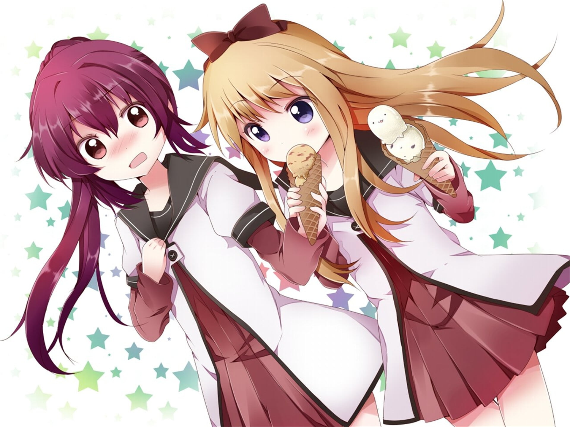 haired, craft, female likeness, image, ice cream, 1080P, sculpture, disguise, computer Graphic, toy, high angle view, women, no people, yuru yuri, people, HD Wallpaper