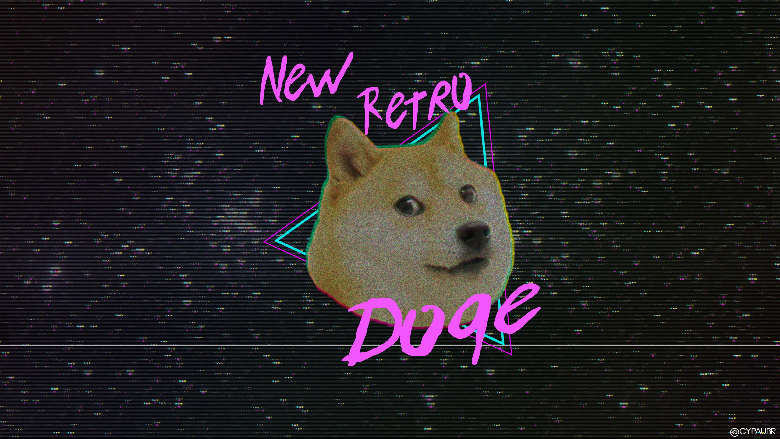 New Retro Wave, VHS, dog, animals, Shiba Inu, 2K, Retro style, Doge, HD Wallpaper