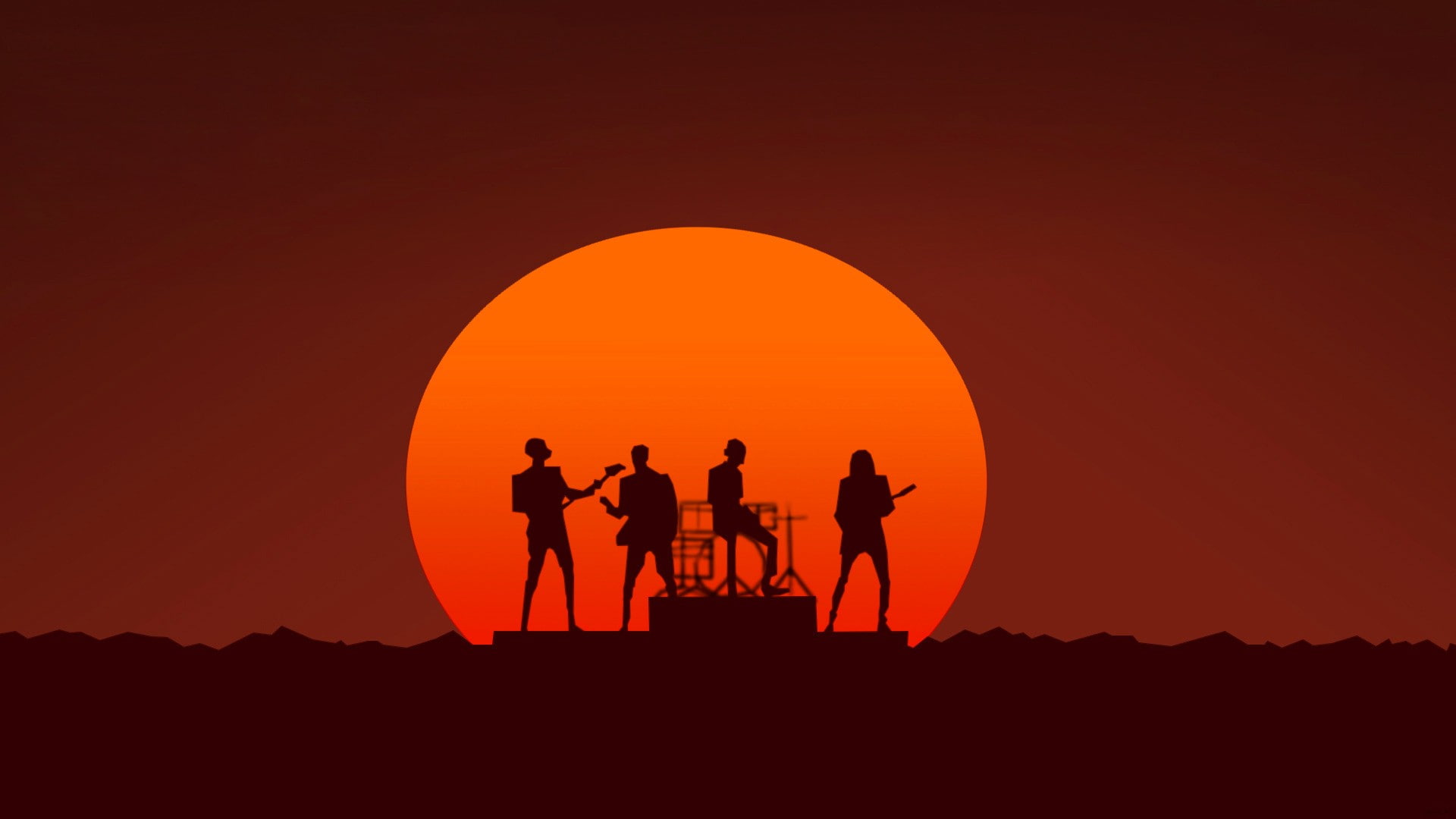 music, Daft Punk, Retro style, 1080P, HD Wallpaper