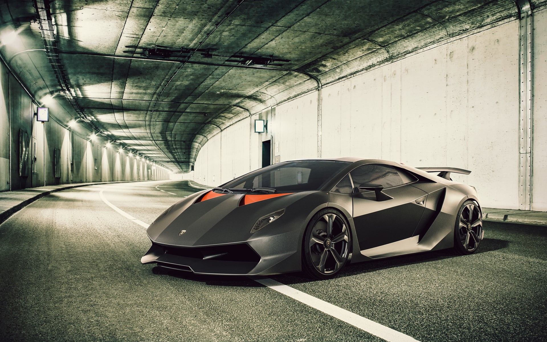 Supercar, 1080P, Lamborghini, Elemento, Sesto, black, HD Wallpaper