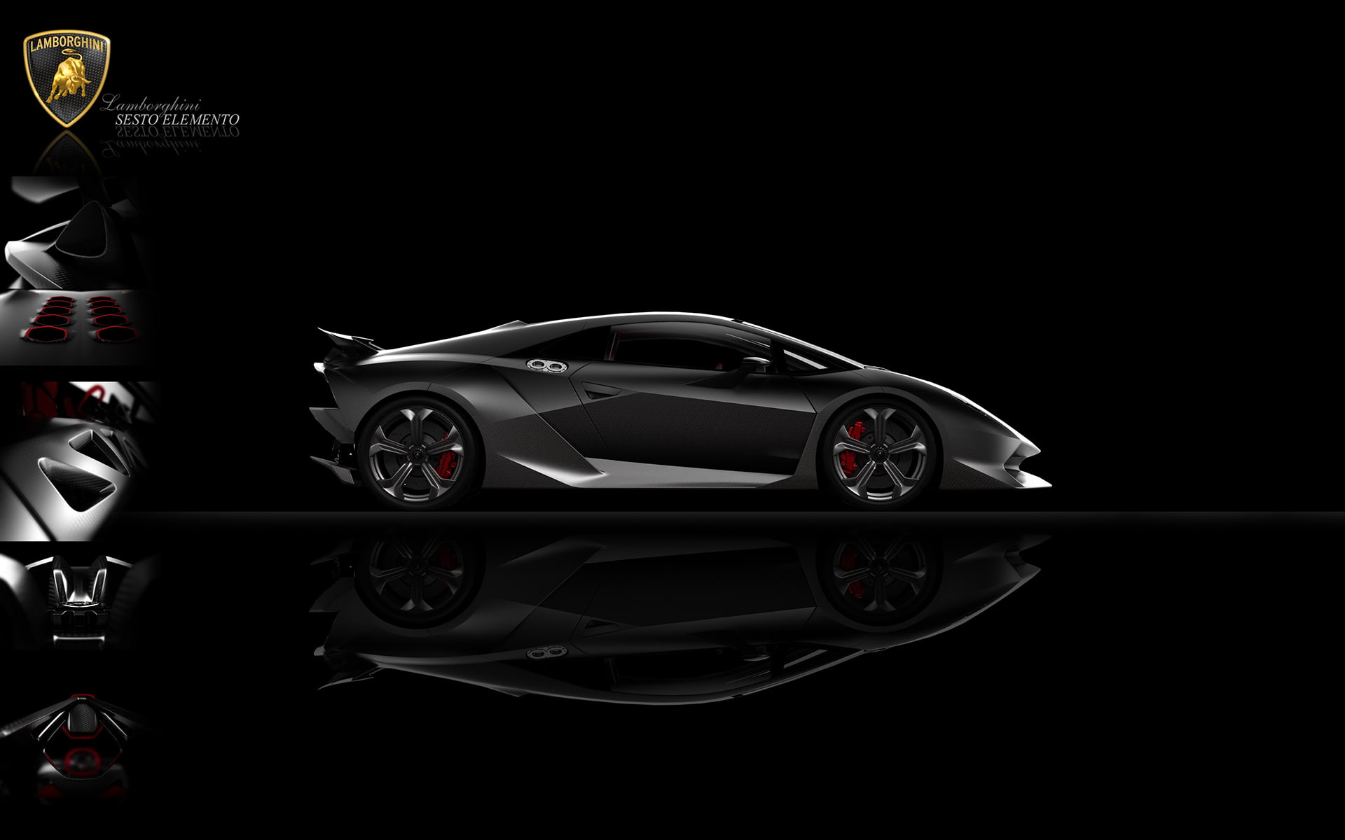 black, side, lamborghini sesto elemento, lamborghini, 1080P, sesto, car, view, side view, elemento, HD Wallpaper