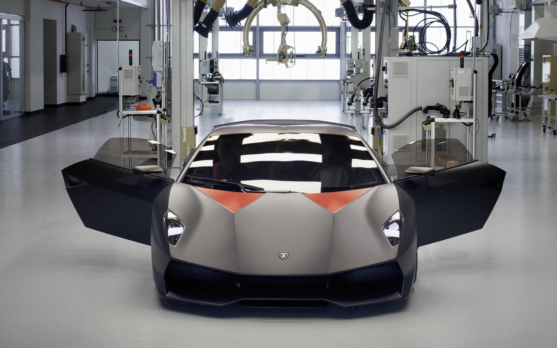 lamborghini, garage, 1080P, elemento, sesto, HD Wallpaper