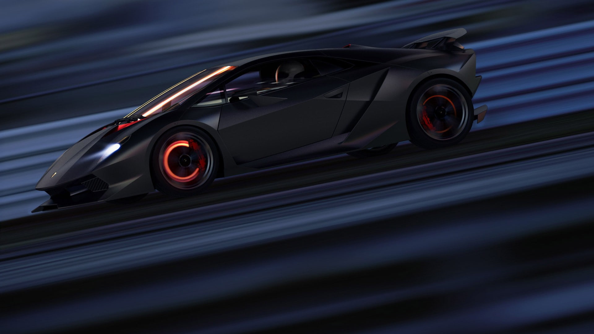 close-up, car, mode of transportation, wheel, road, retro styled, black color, luxury, Lamborghini, red, sesto elemento, motor vehicle, speed, side view, HD Wallpaper