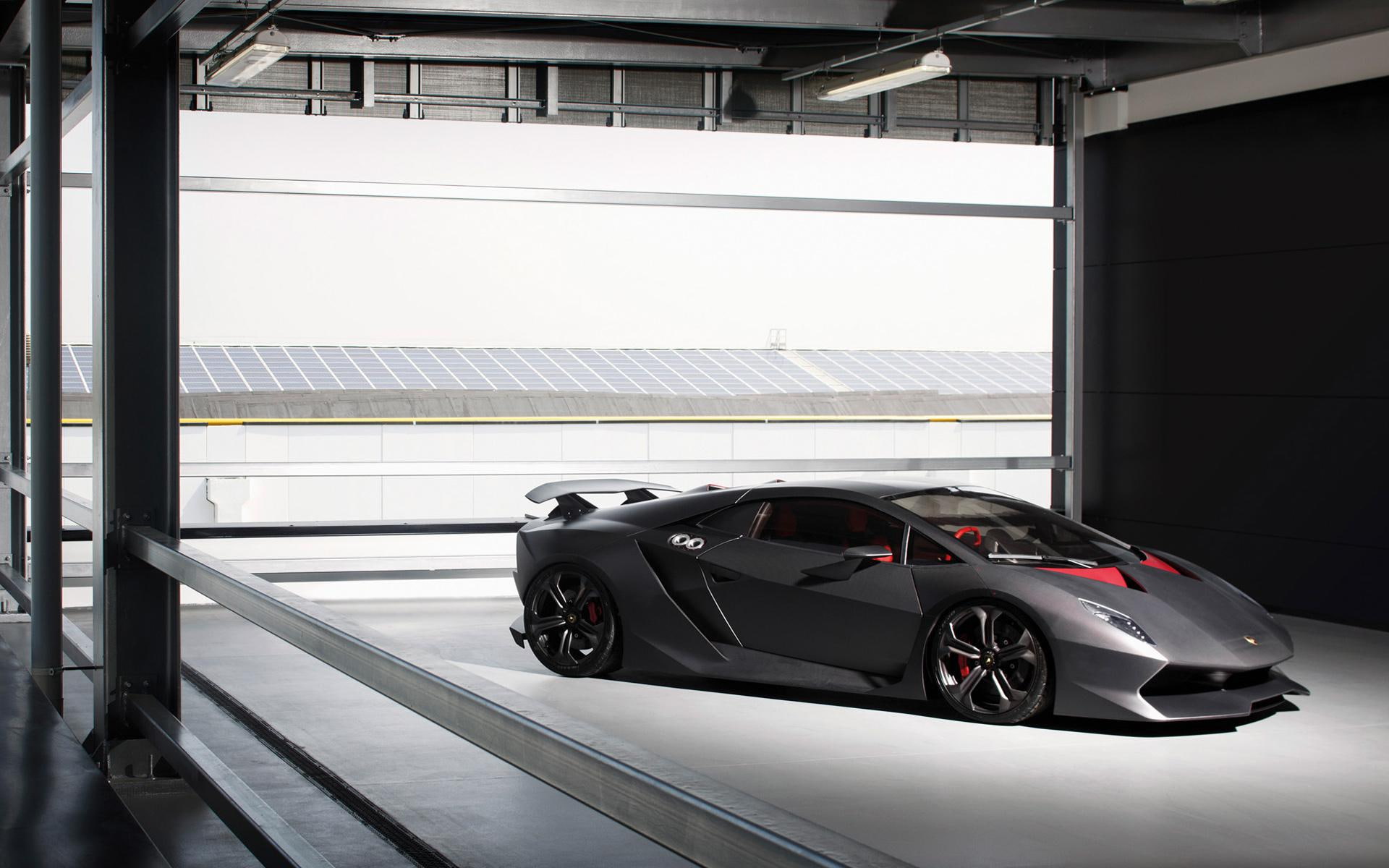 gray, elemento, aventador, 1080P, concept, cars, sesto, lamborghini, HD Wallpaper