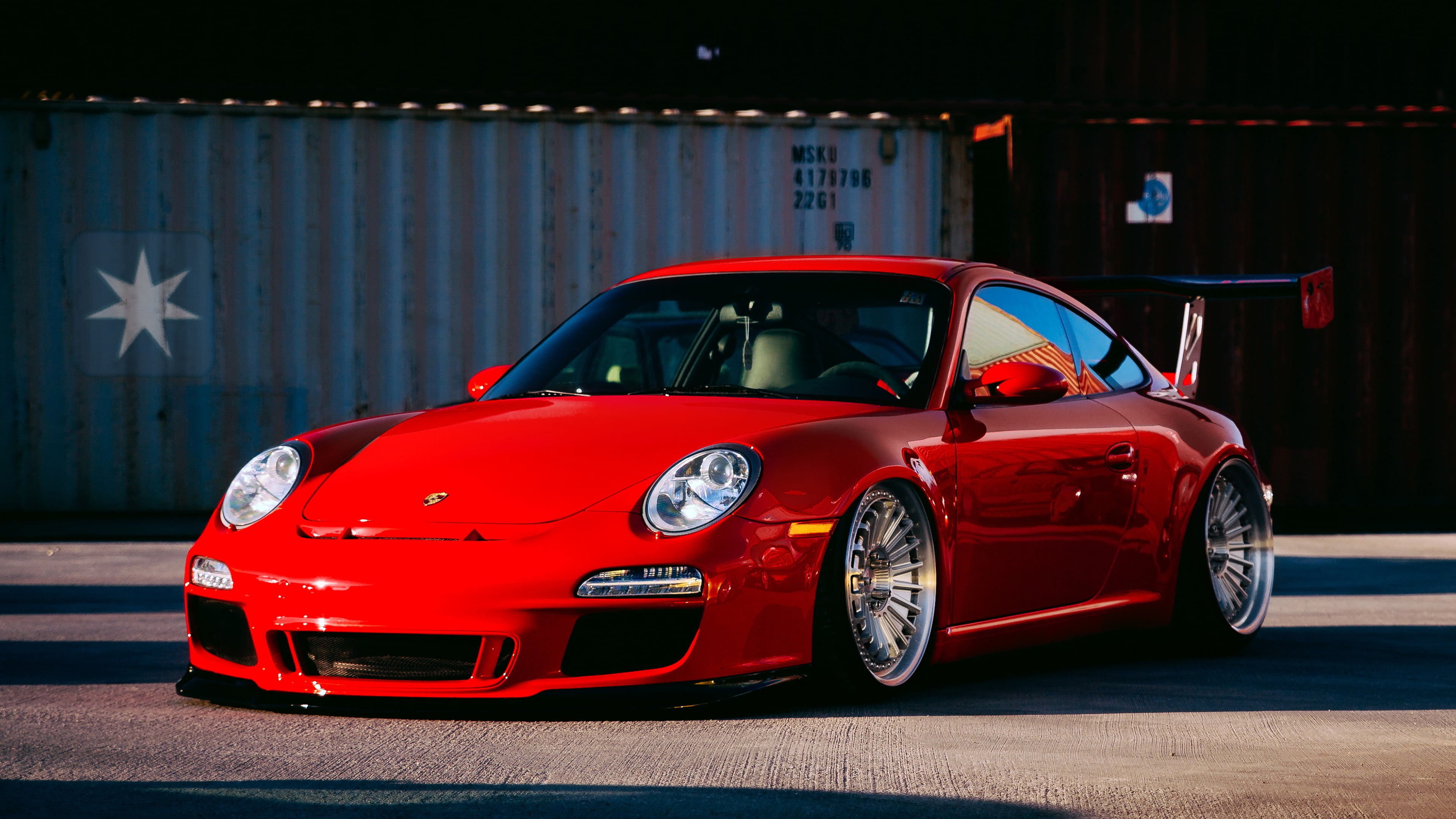 street, sign, red, supercar, night, 4K, red car, porsche, illuminated, city, performance car, architecture, luxury, vehicle, indoors, no people, transportation, HD Wallpaper
