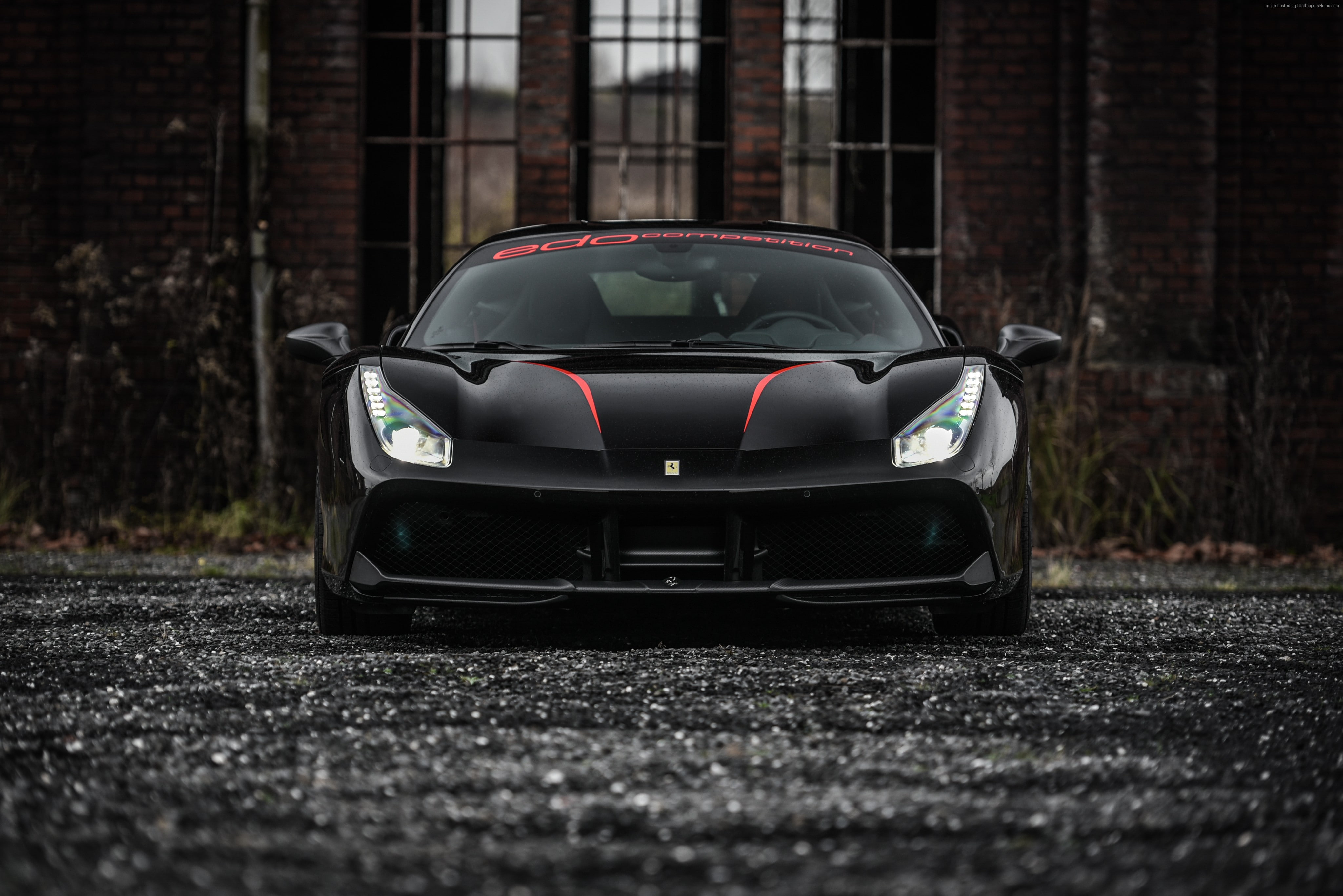 Edo Competition Ferrari 488 GTB, supercar, 4K, black, HD Wallpaper