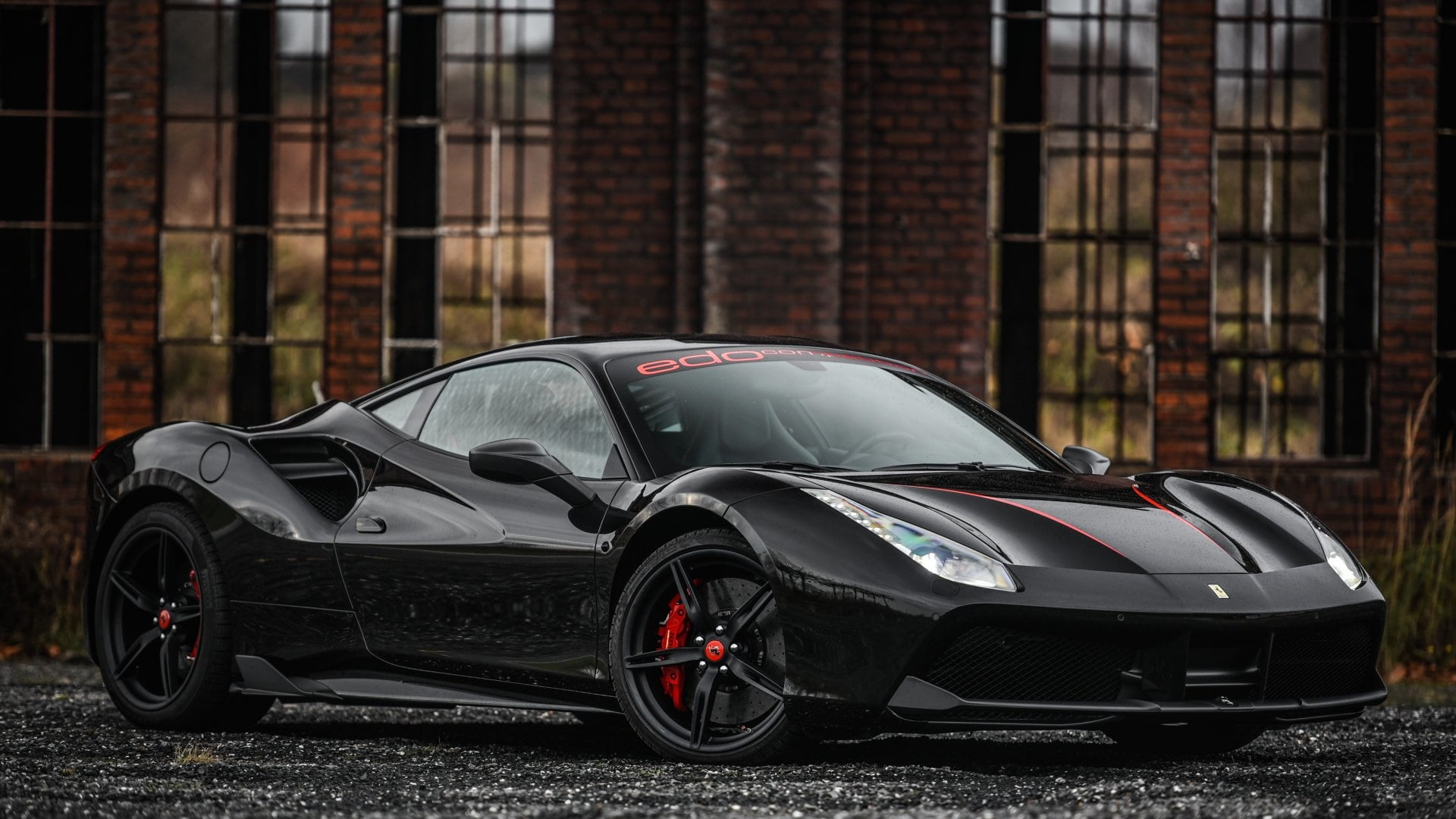 street, supercar, transportation, ferrari, built structure, travel, black car, architecture, car, luxury vehicle, focus on foreground, ferrari 488, no people, HD Wallpaper