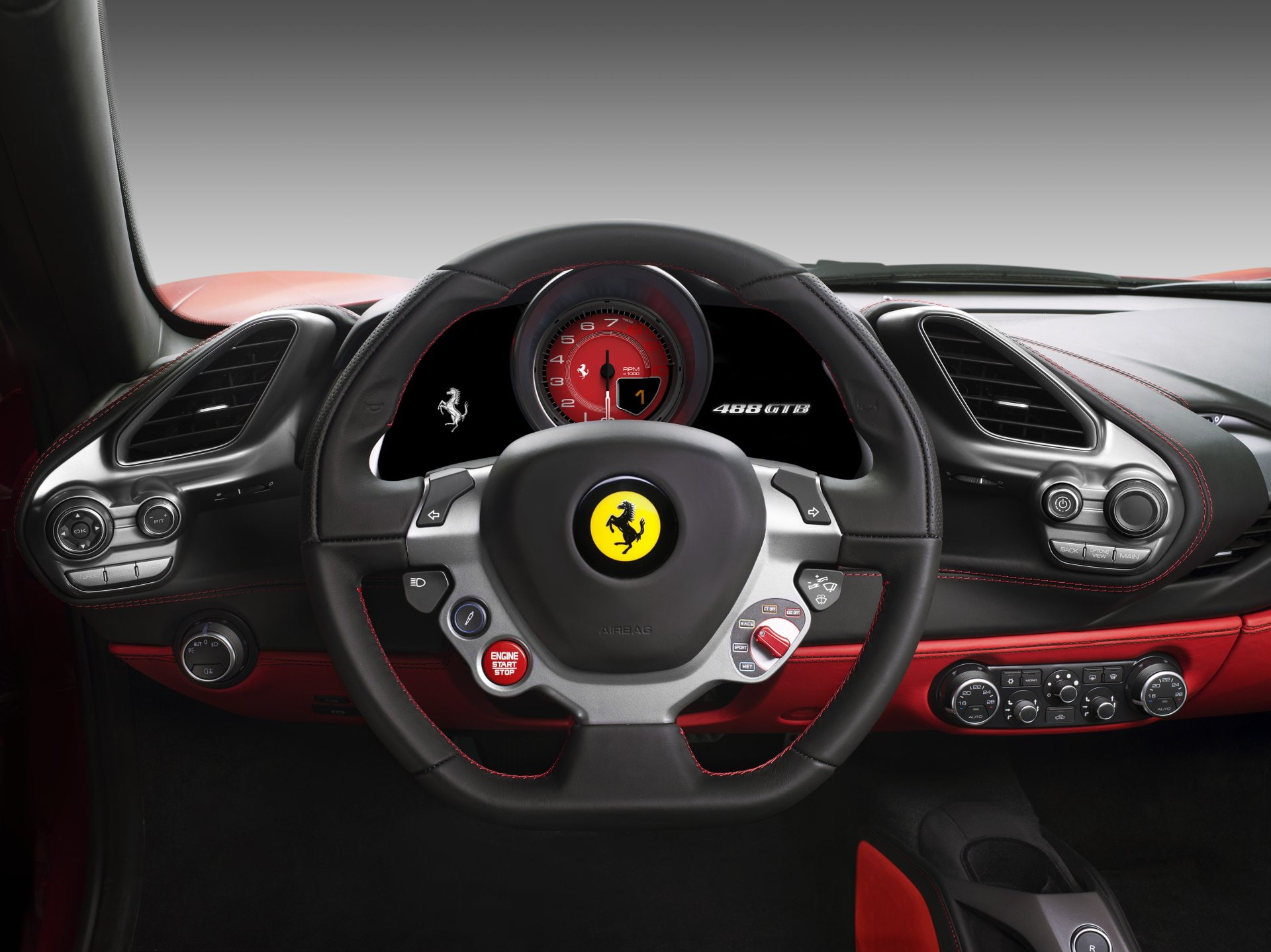 Ferrari 488 GTB, Ferrari 488, Steering Wheel, Close-Up, 1080P, Ferrari, Interior, HD Wallpaper