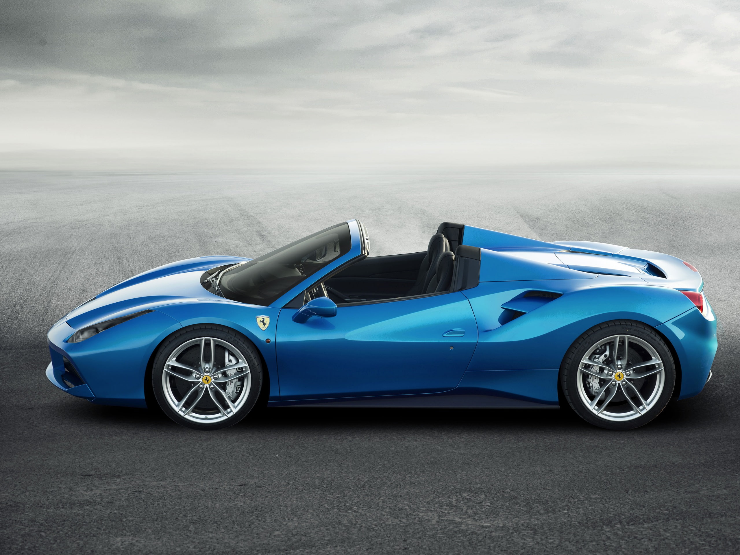 2K, Blue, Supercar, Spider, View, Side, Ferrari, 488, HD Wallpaper
