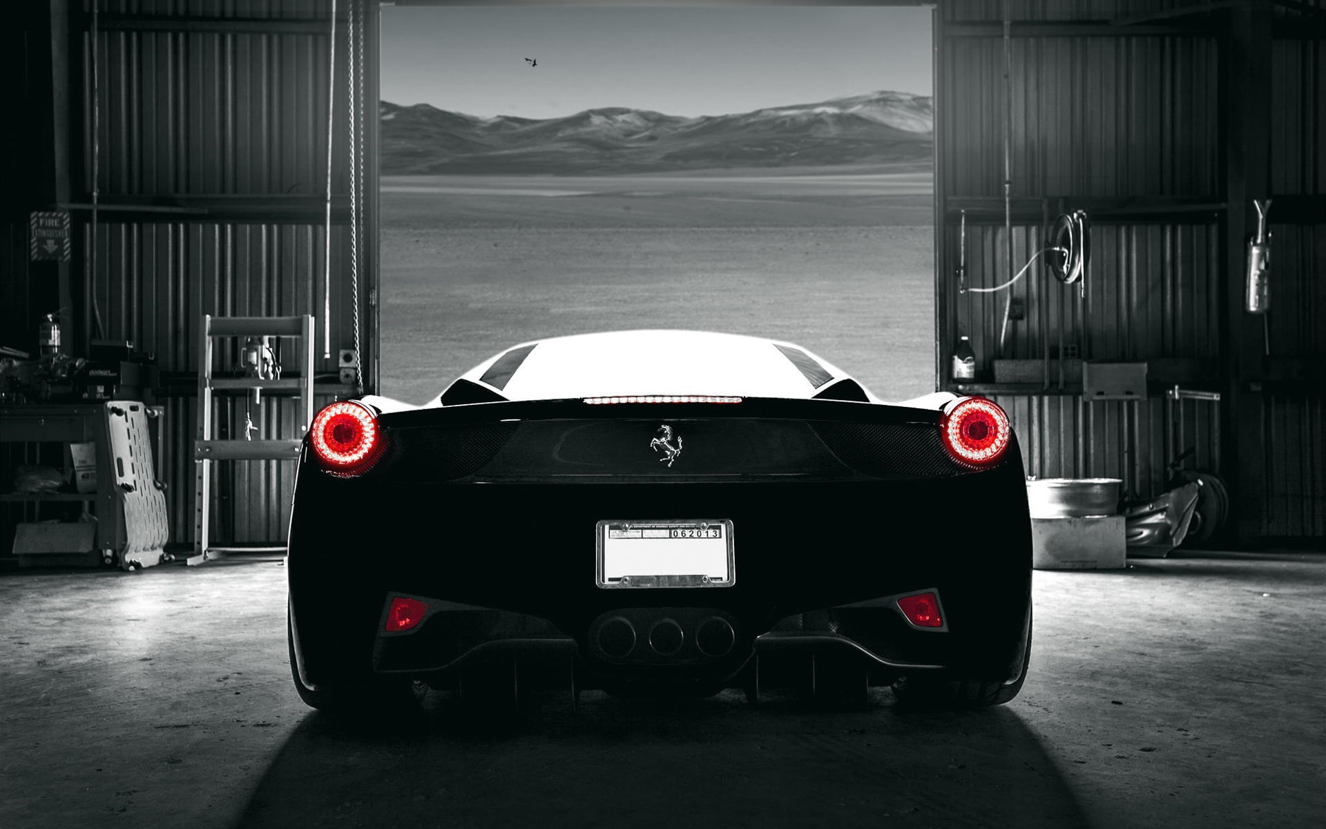 View, italia, 1080P, Back, Supercar, Black, Ferrari, HD Wallpaper