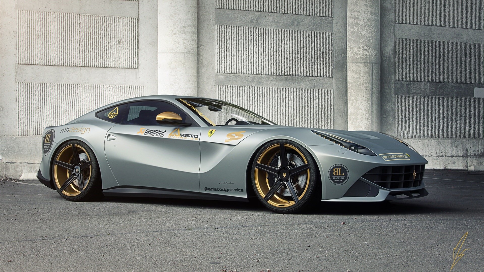 1080P, F12, berlinetta, Ferrari, 2015, Supercar, f, Silvery, HD Wallpaper