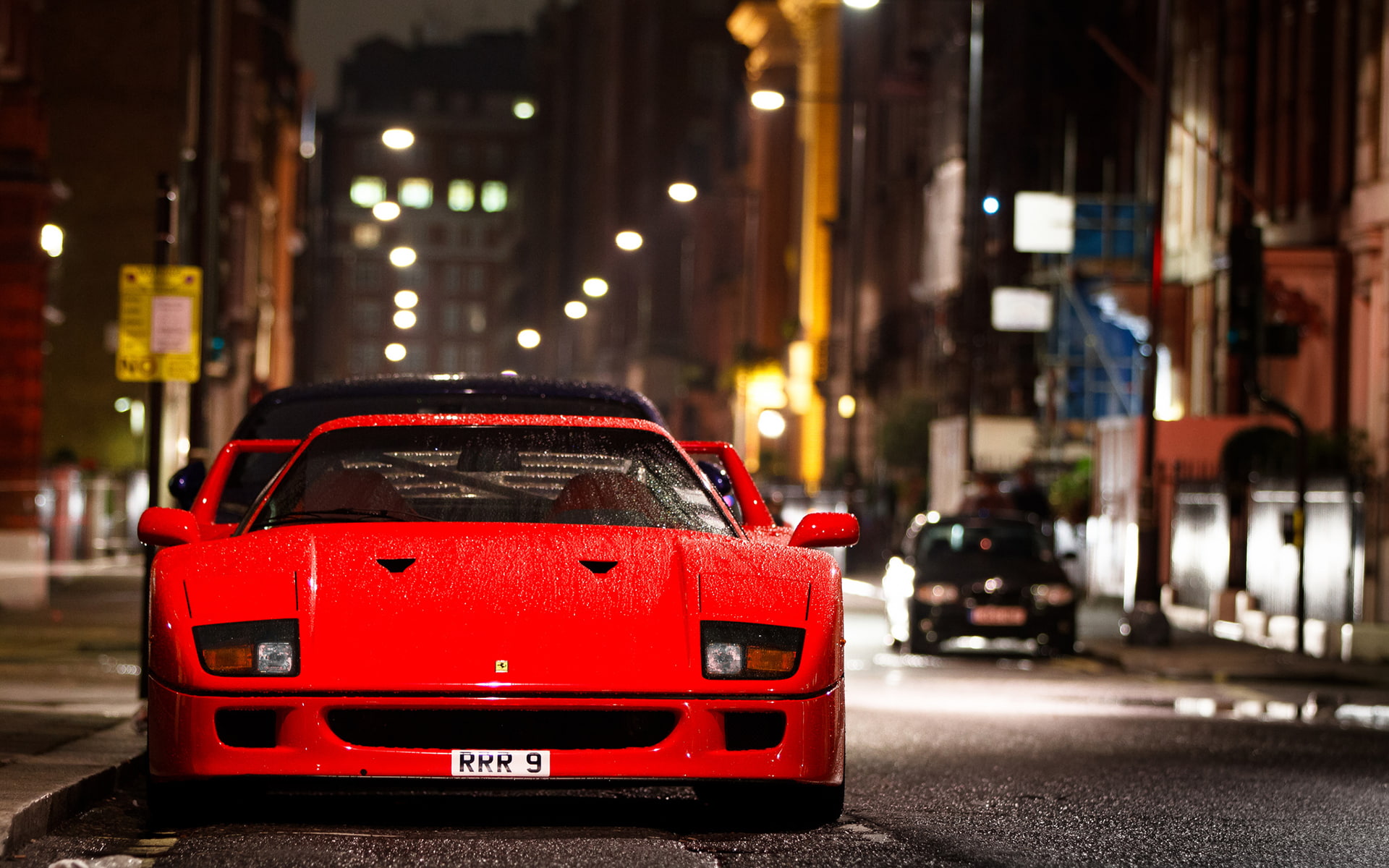 cars, f40, hd, ferrari, wet, f, 1080P, HD Wallpaper