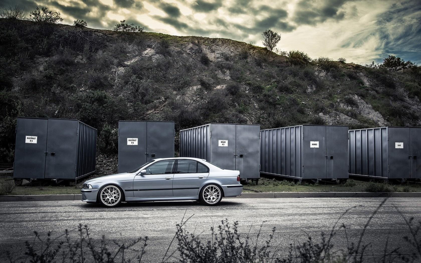 720P, bmw, containers, road, e, m, HD Wallpaper