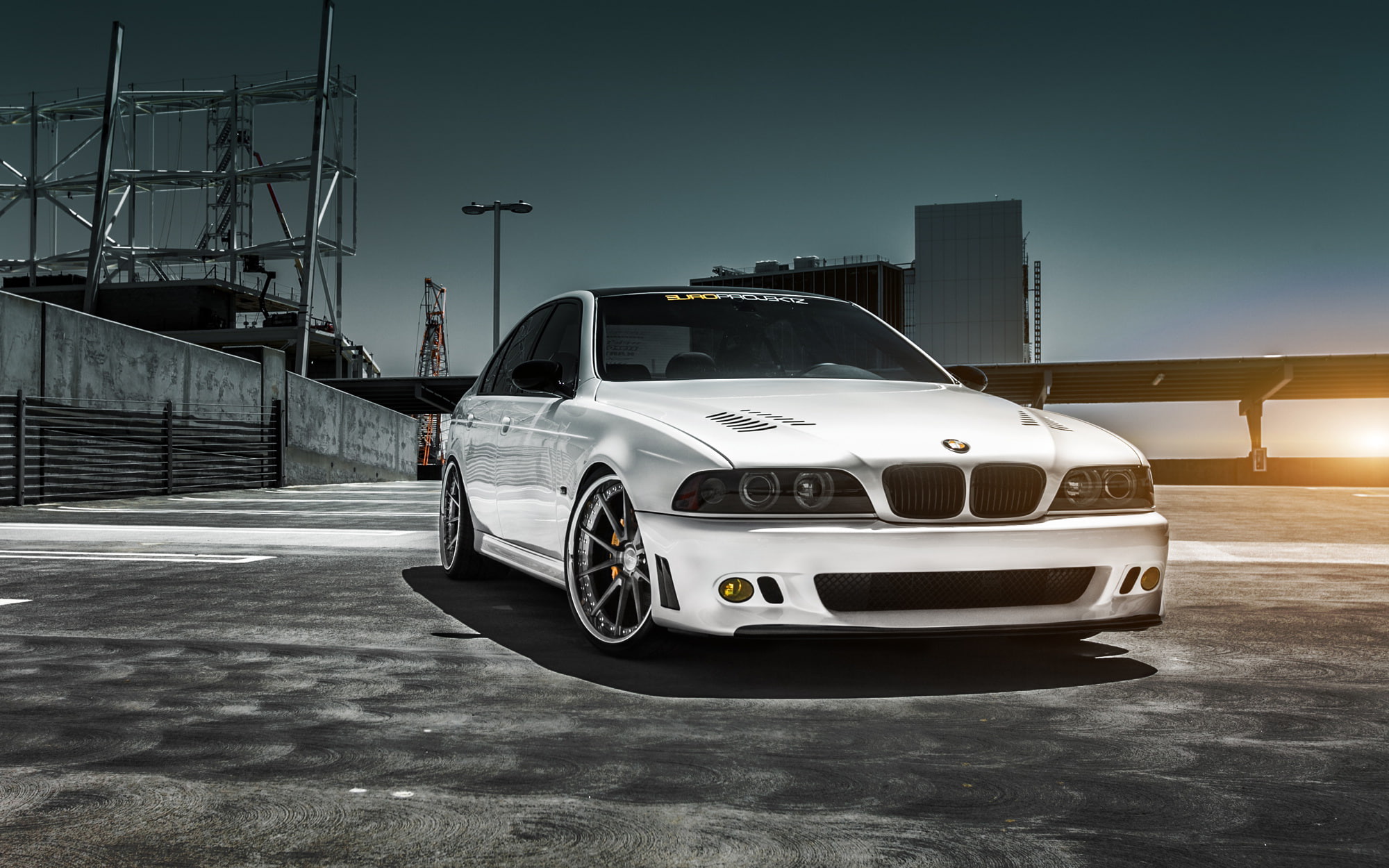 sky, motor vehicle, clear sky, night, no people, headlight, mode of transportation, transportation, e39, architecture, nature, sedan, street, outdoors, HD Wallpaper