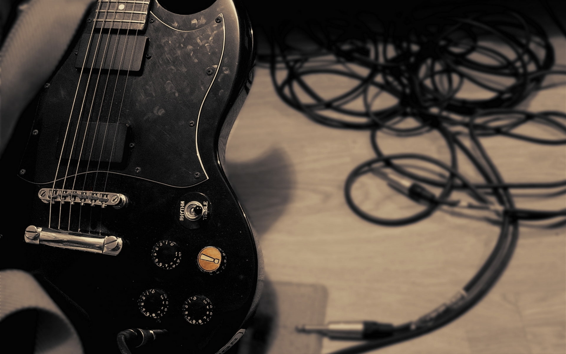 ELECTRO, WIRE, electric, black, STRINGS, FRETS, GUITAR, CONNECTOR, JACK, 1080P, HD Wallpaper