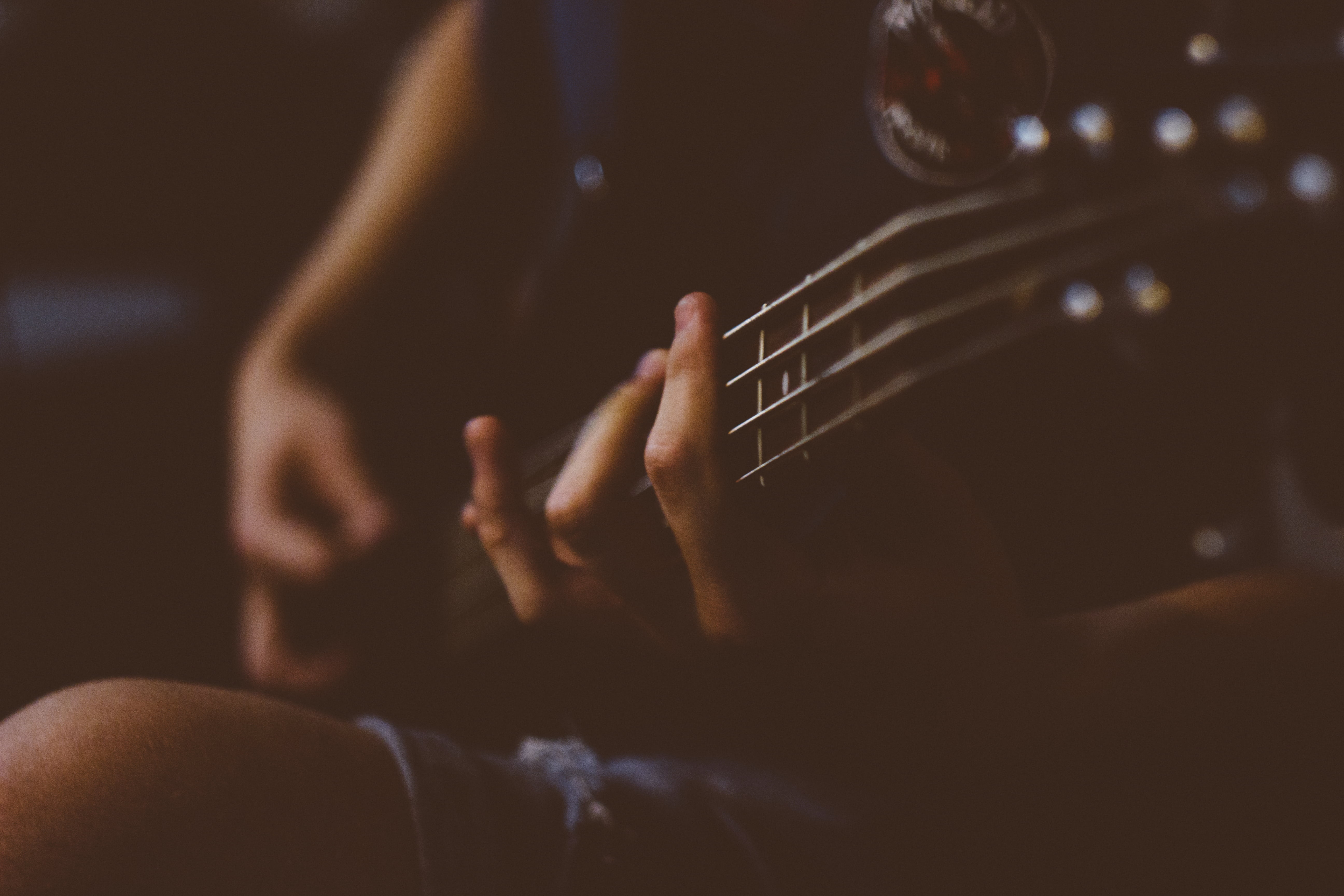 person, human hand, body part, indoors, one person, performance, fret, 5K, skill, musical instrument, artist, close-up, bass, holding, musical equipment, HD Wallpaper