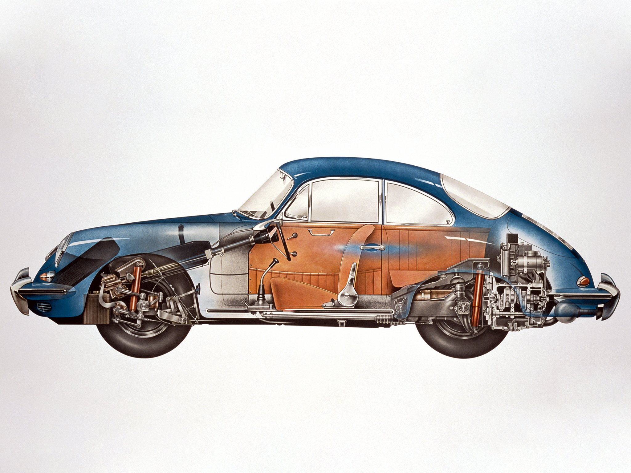 cutaway, 1600, interior, coupe, 1080P, 1962, 356b, classic, porsche, HD Wallpaper